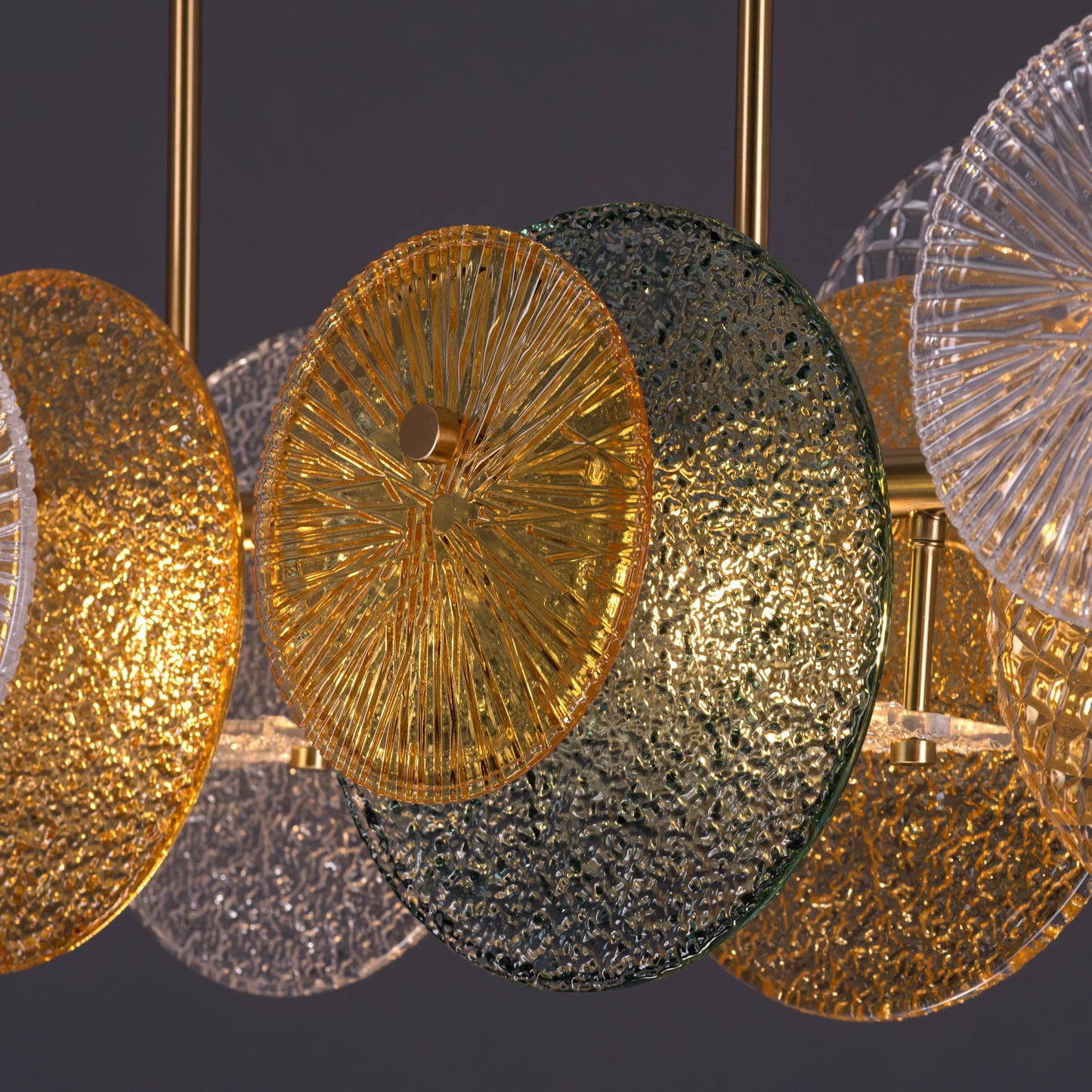 Set The Trend (Large, Horizontal, Gold) Textured Chandelier