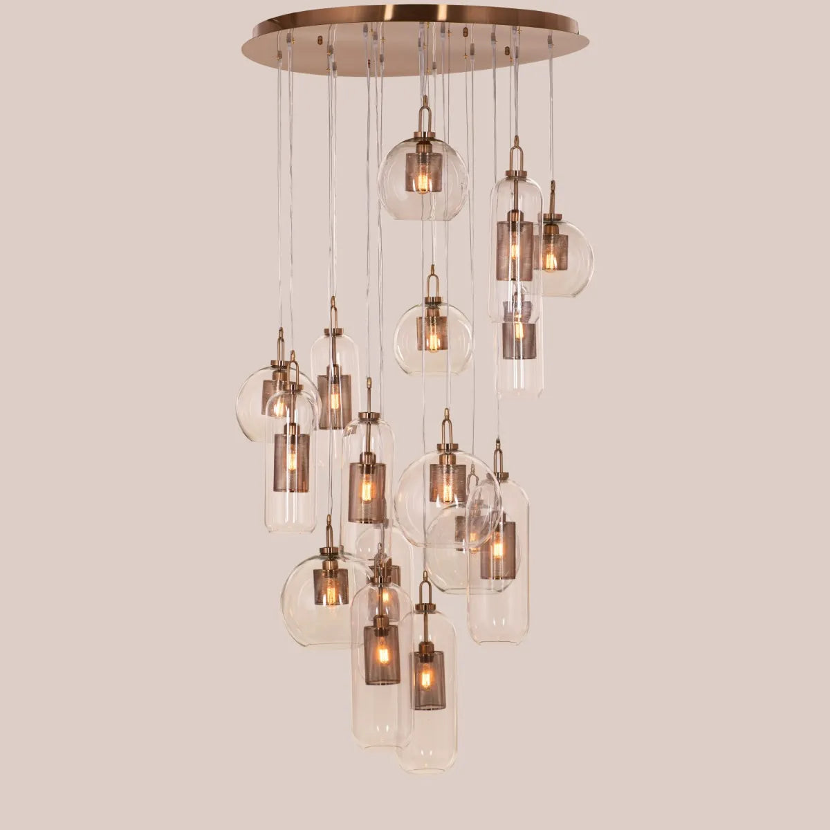 Star Of The Show (Large, Gold) Glass Chandelier