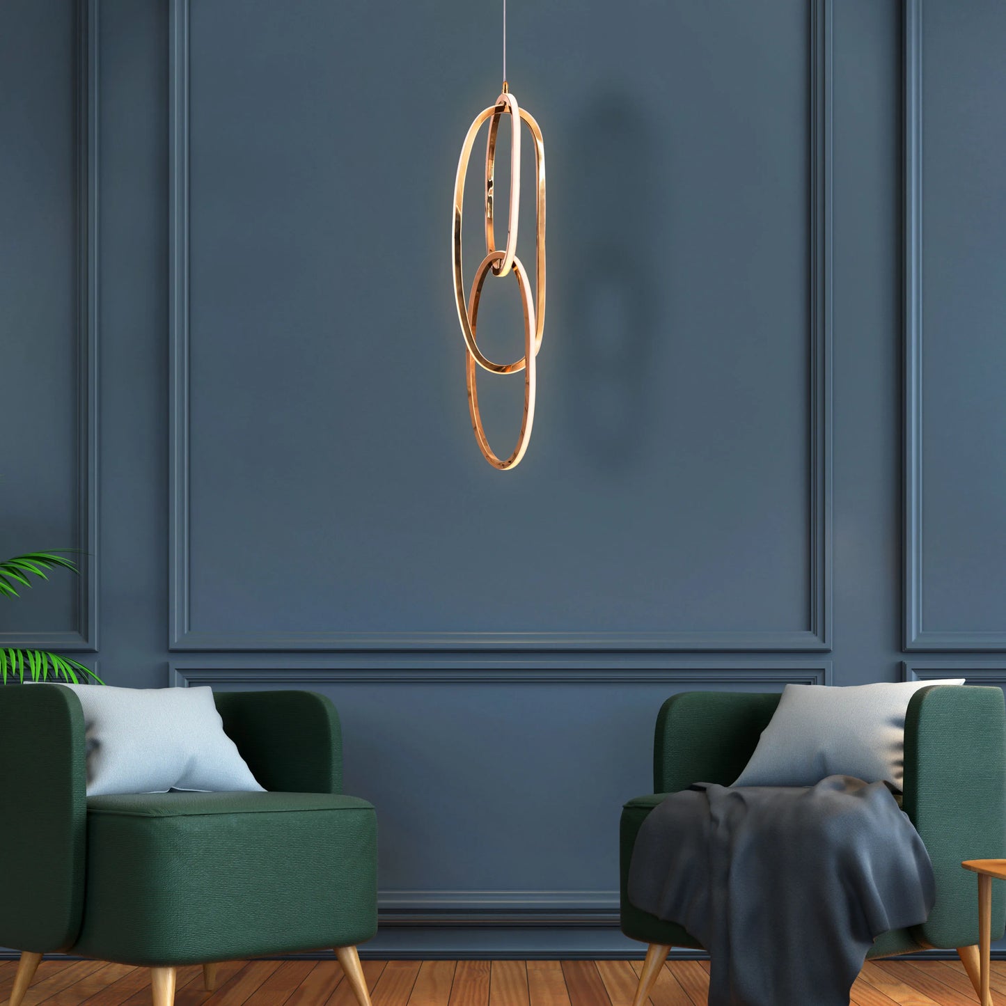Call The Shots (Gold, 3 Color Dimmable LED With Remote Control) Pendant Light