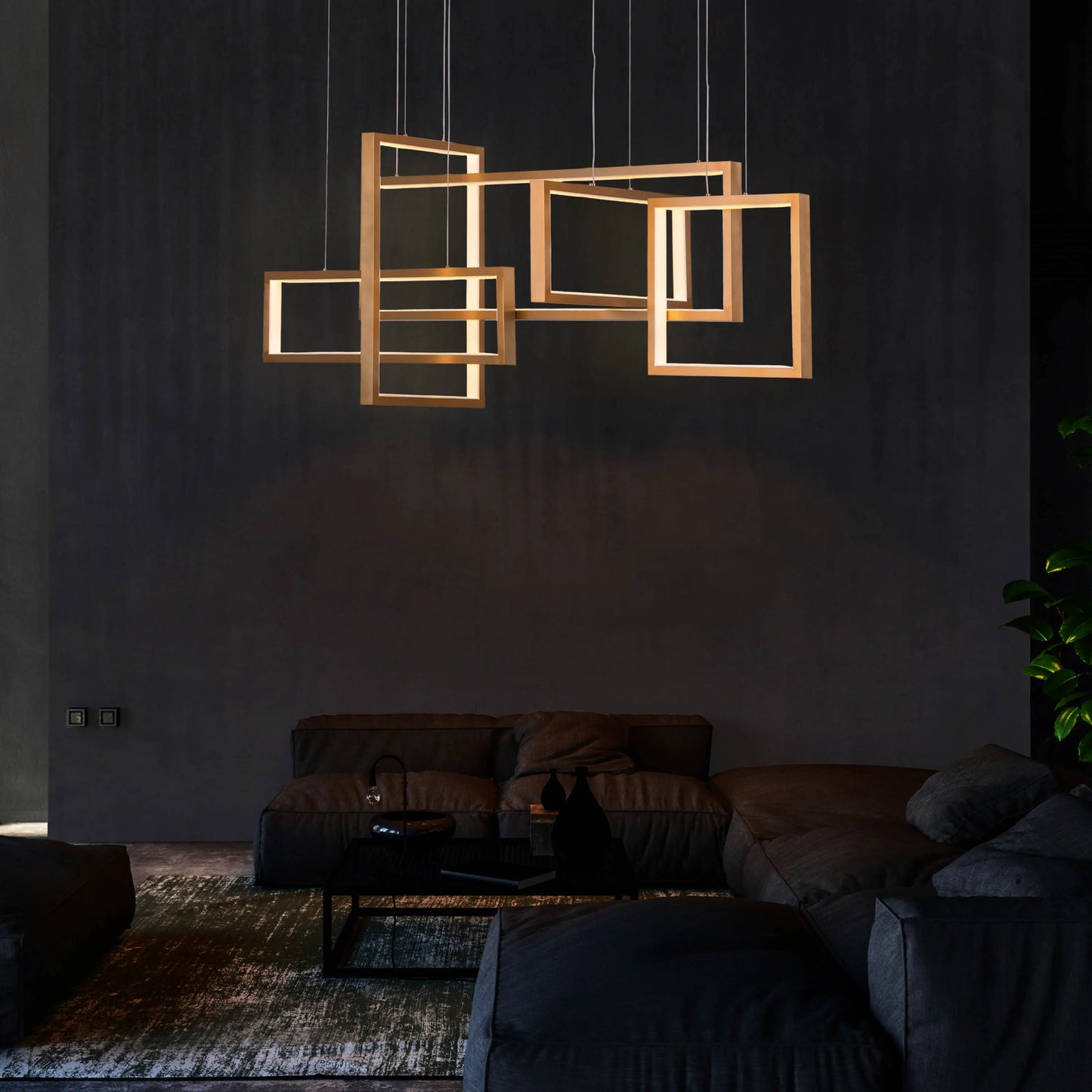 Three Day Weekend (Large, Gold, 3 Color Dimmable LED With Remote Control) Chandelier