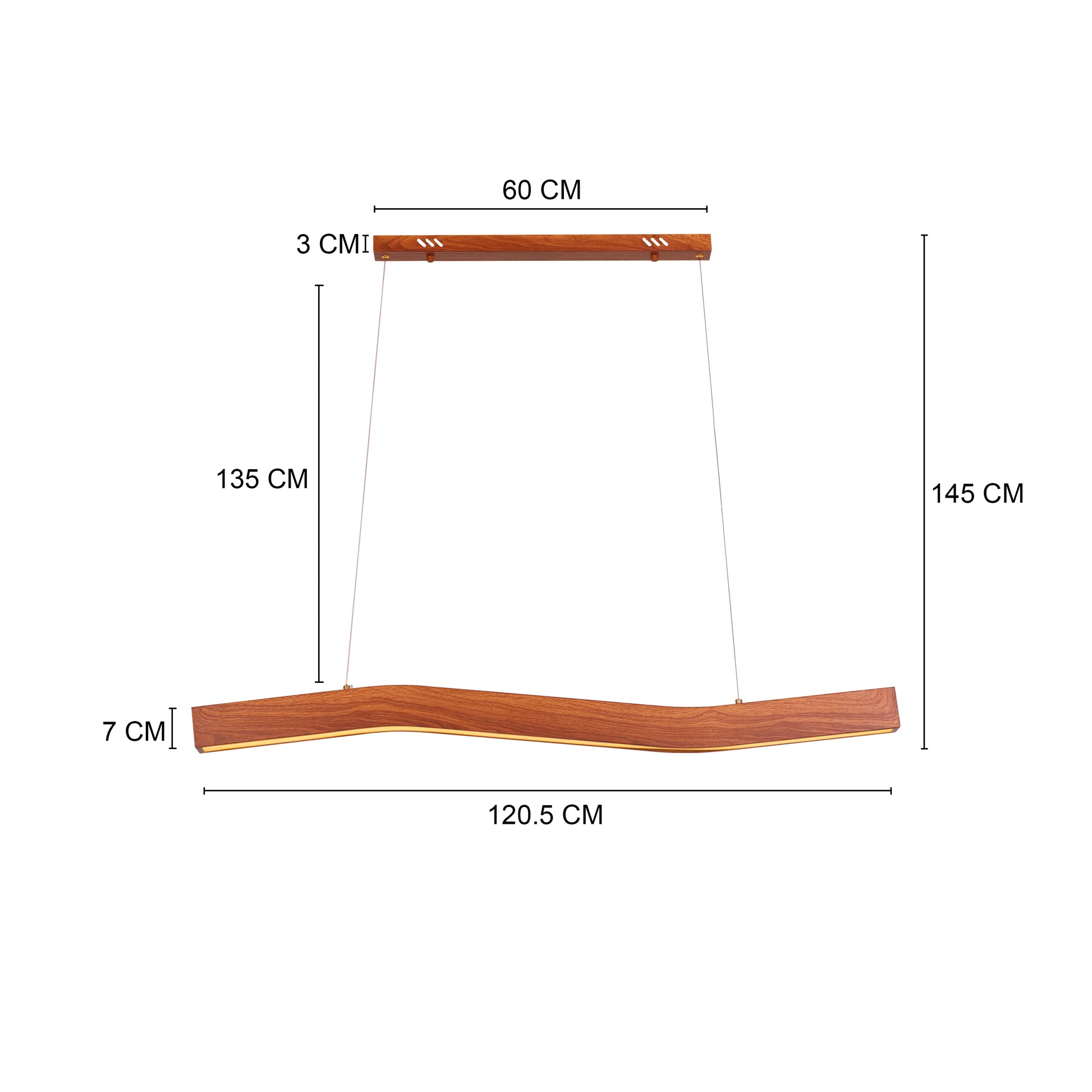 Road To The End Chandelier in wooden finish