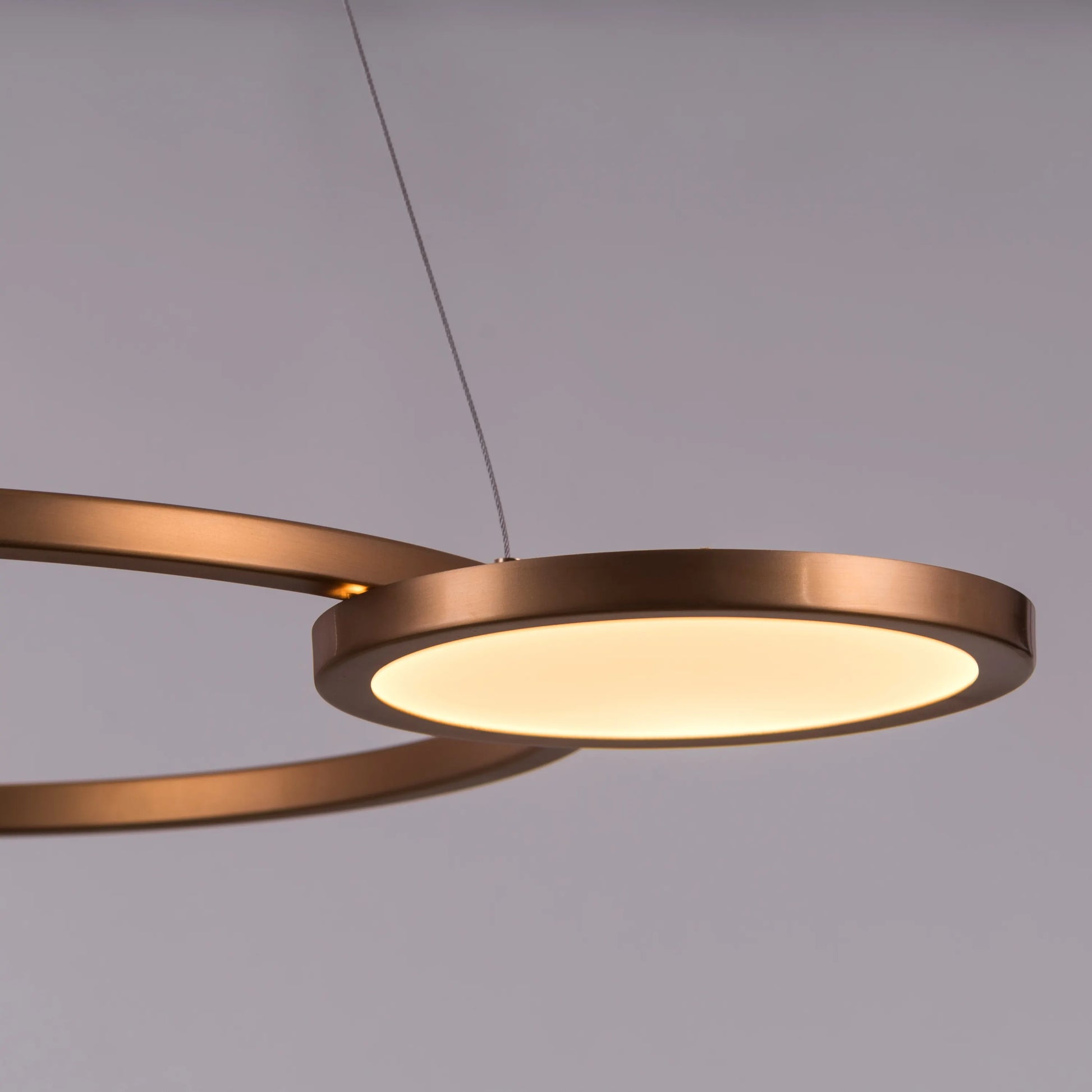 Glow & Hustle Chandelier: A large, gold chandelier with 3-color dimmable LED lighting and remote control.