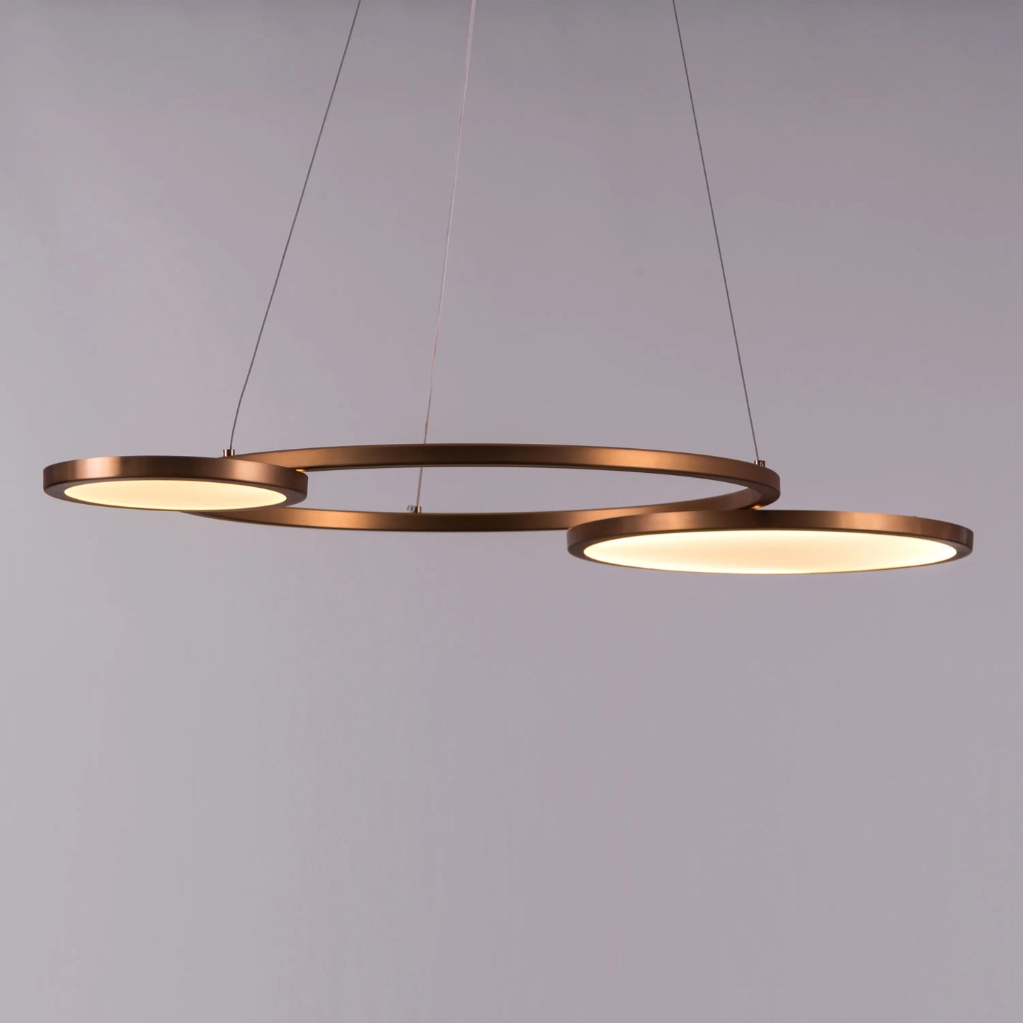 Glow & Hustle Chandelier: A large, gold chandelier with 3-color dimmable LED lighting and remote control.