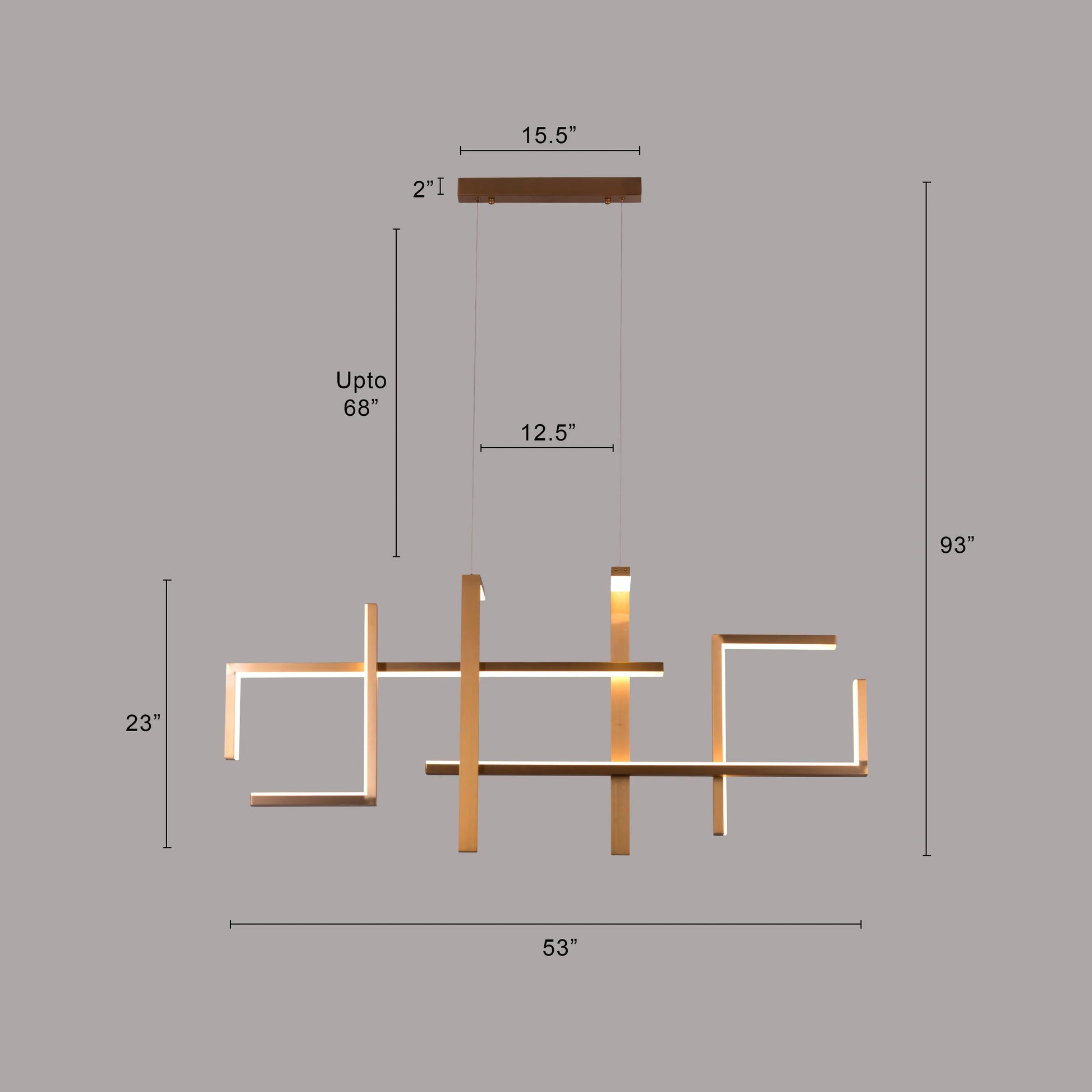 Chivalrous Large Gold Chandelier with 3-Color LED