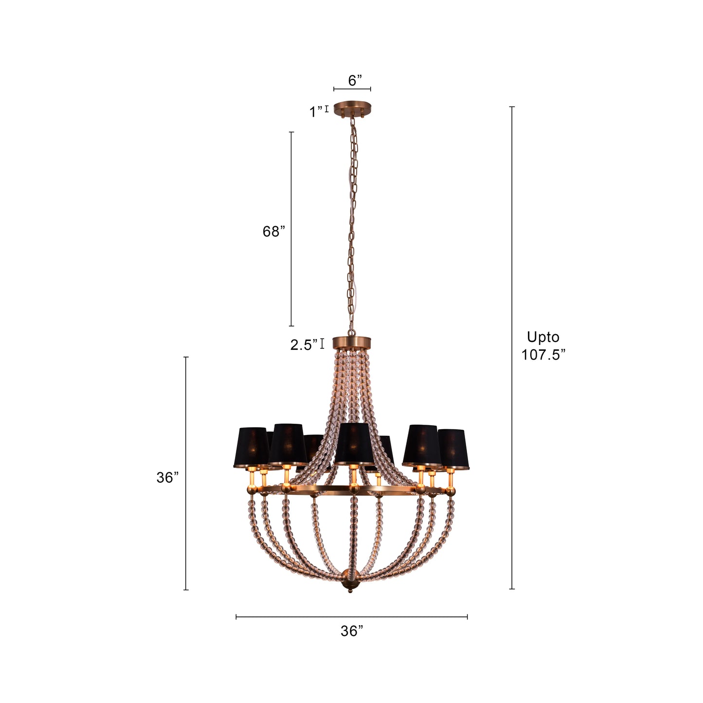 King's Gambit large gold crystal chandelier illuminating a grand entryway