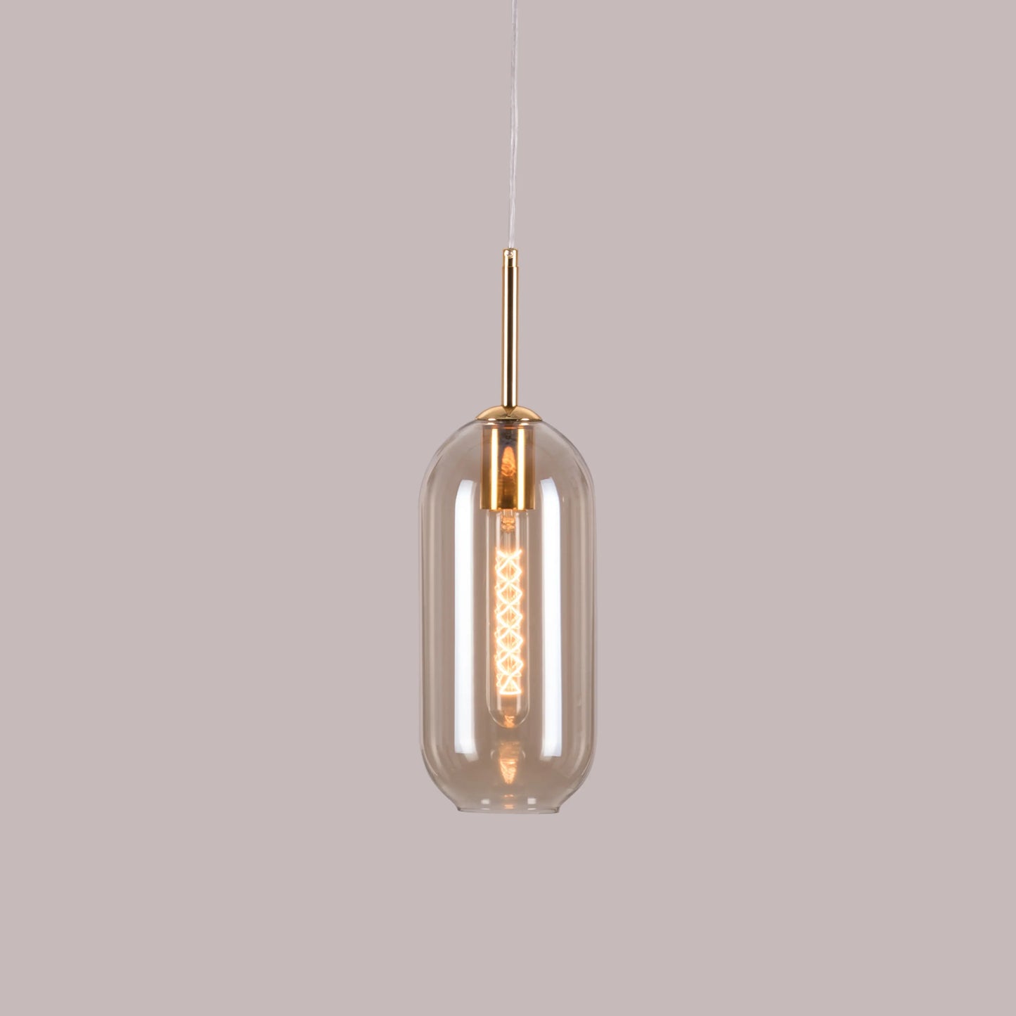 Glamour (Gold, Smokey Grey) Glass Pendant Light