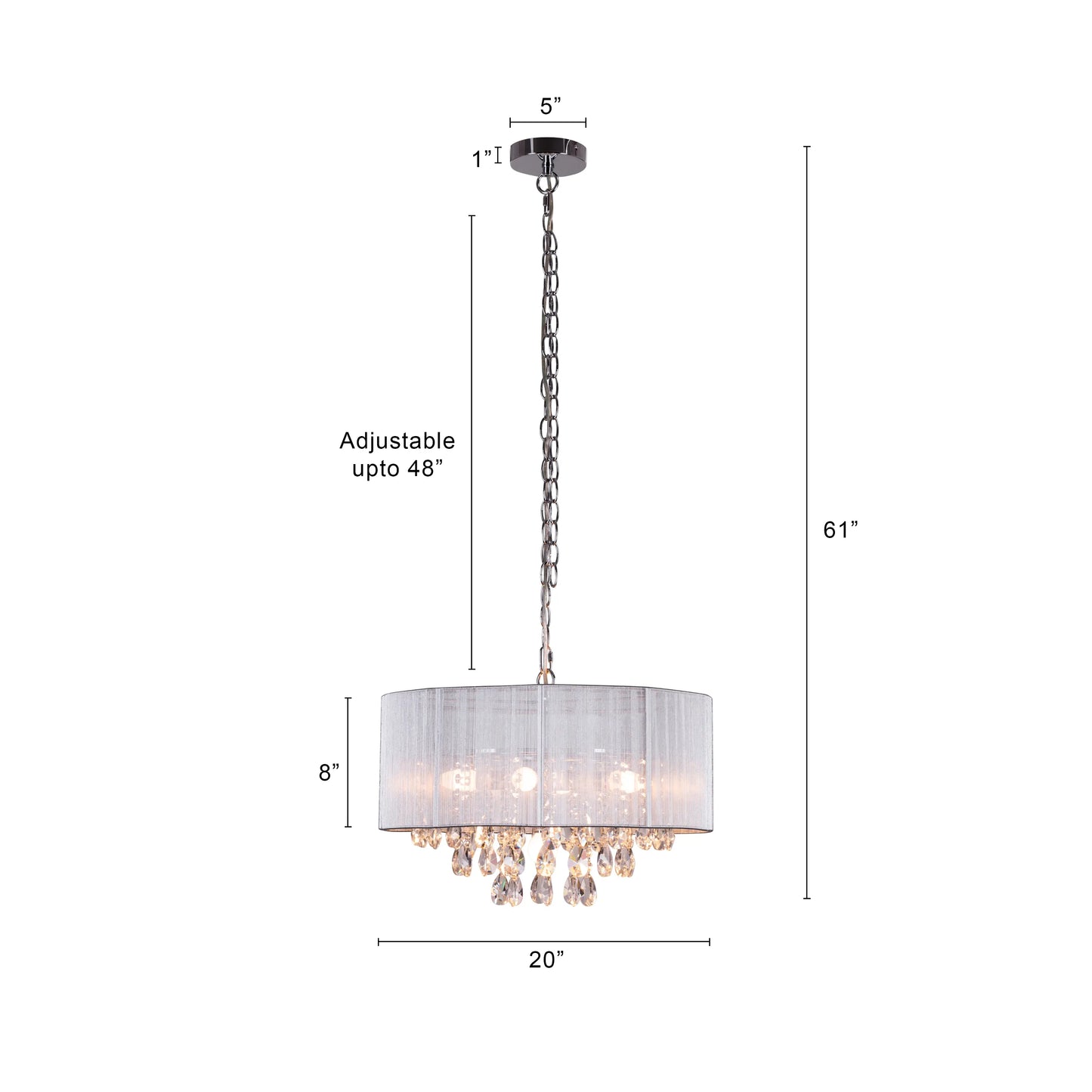 Drop Dead Gorgeous Crystal Chandelier with cascading layers of sparkling crystals.