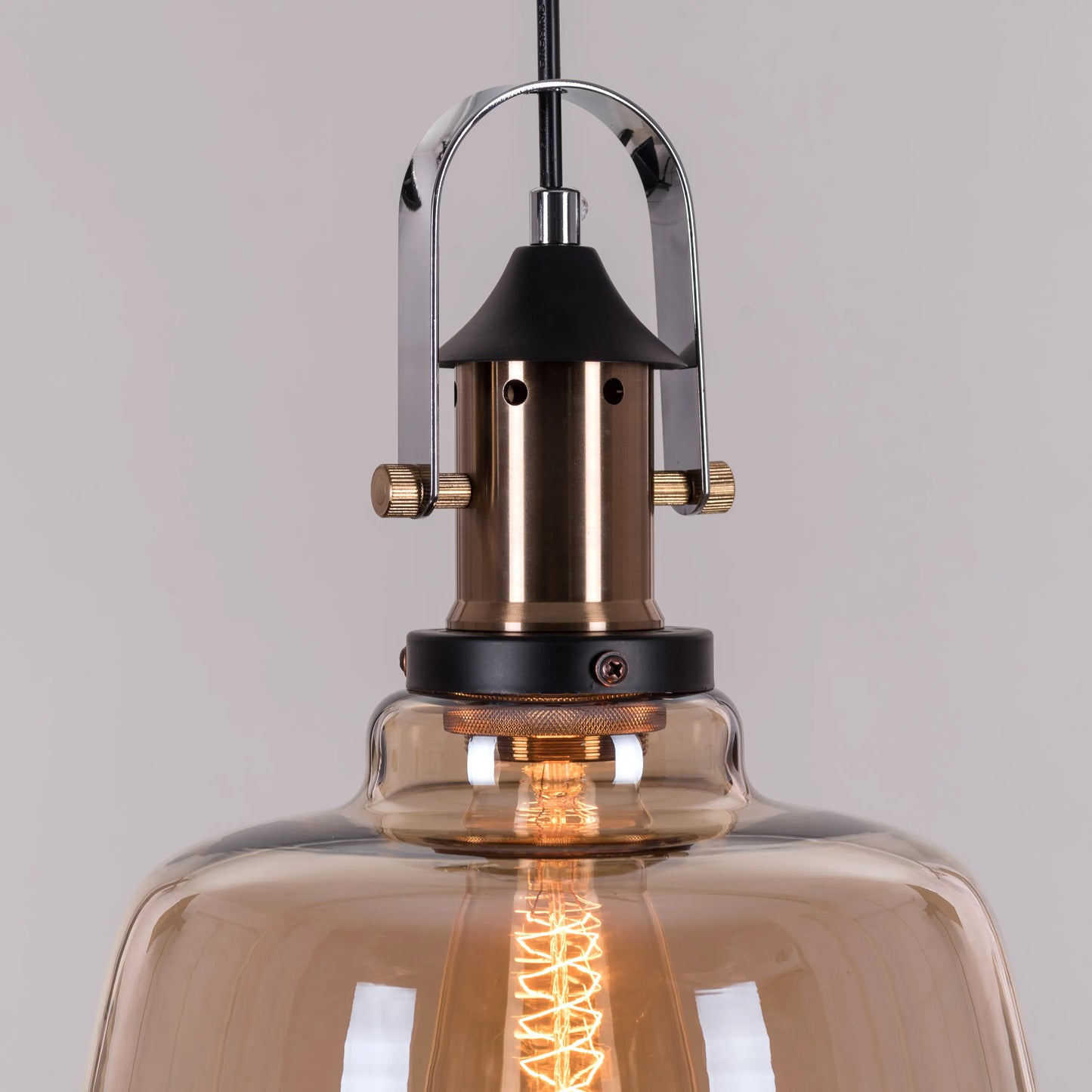 Glassy Eyed (Amber, Smokey) Glass Pendant Light