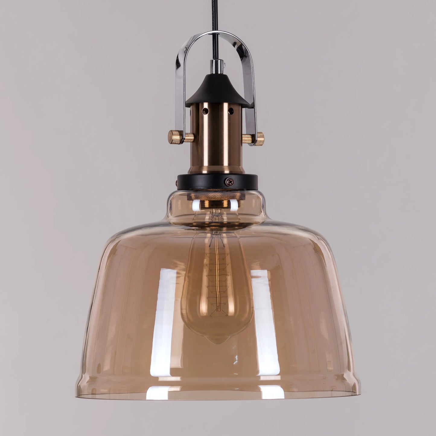 Glassy Eyed (Amber, Smokey) Glass Pendant Light