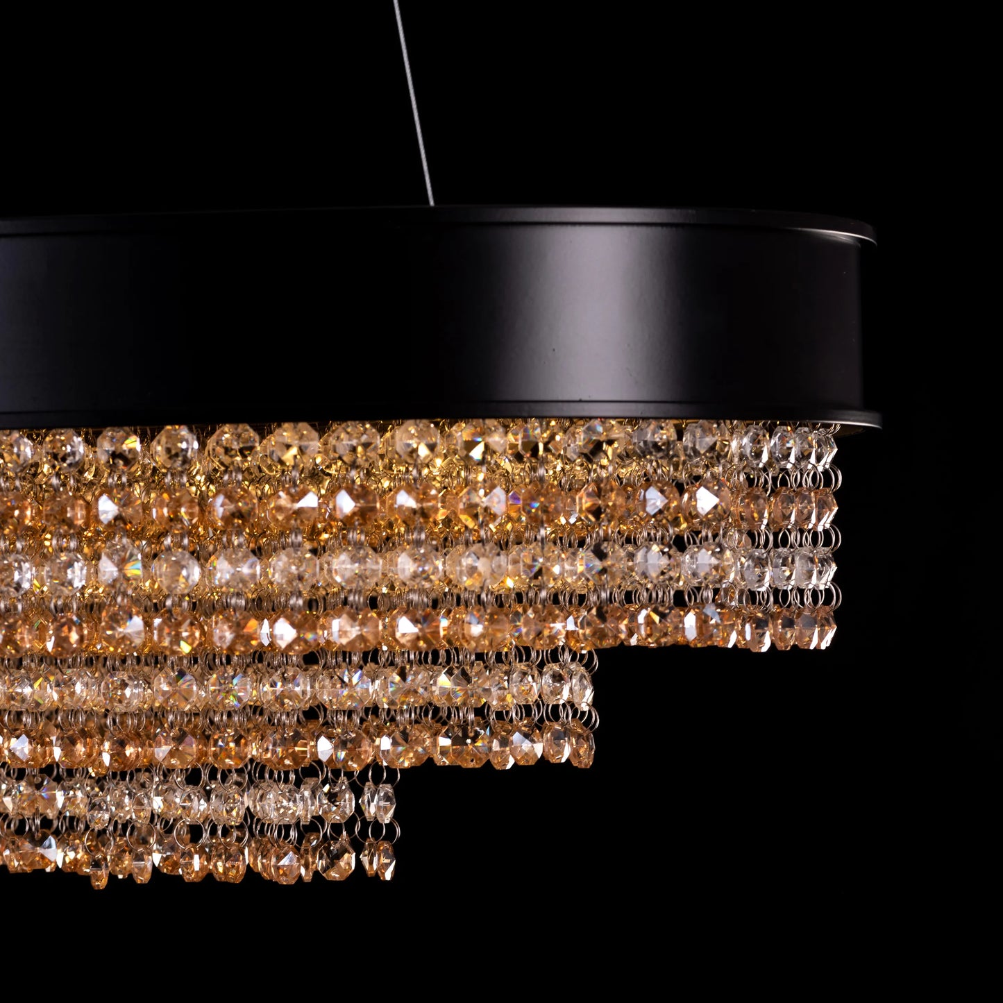 Black Tie (Large, Oval, Black) Crystal Chandelier