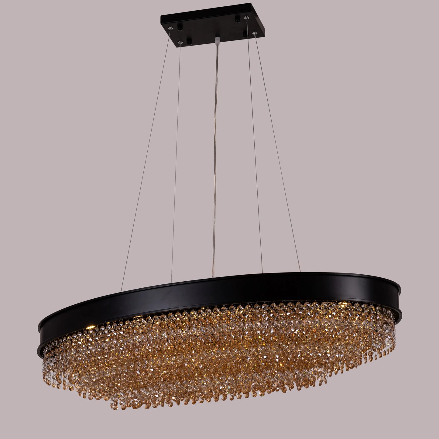 Black Tie (Large, Oval, Black) Crystal Chandelier
