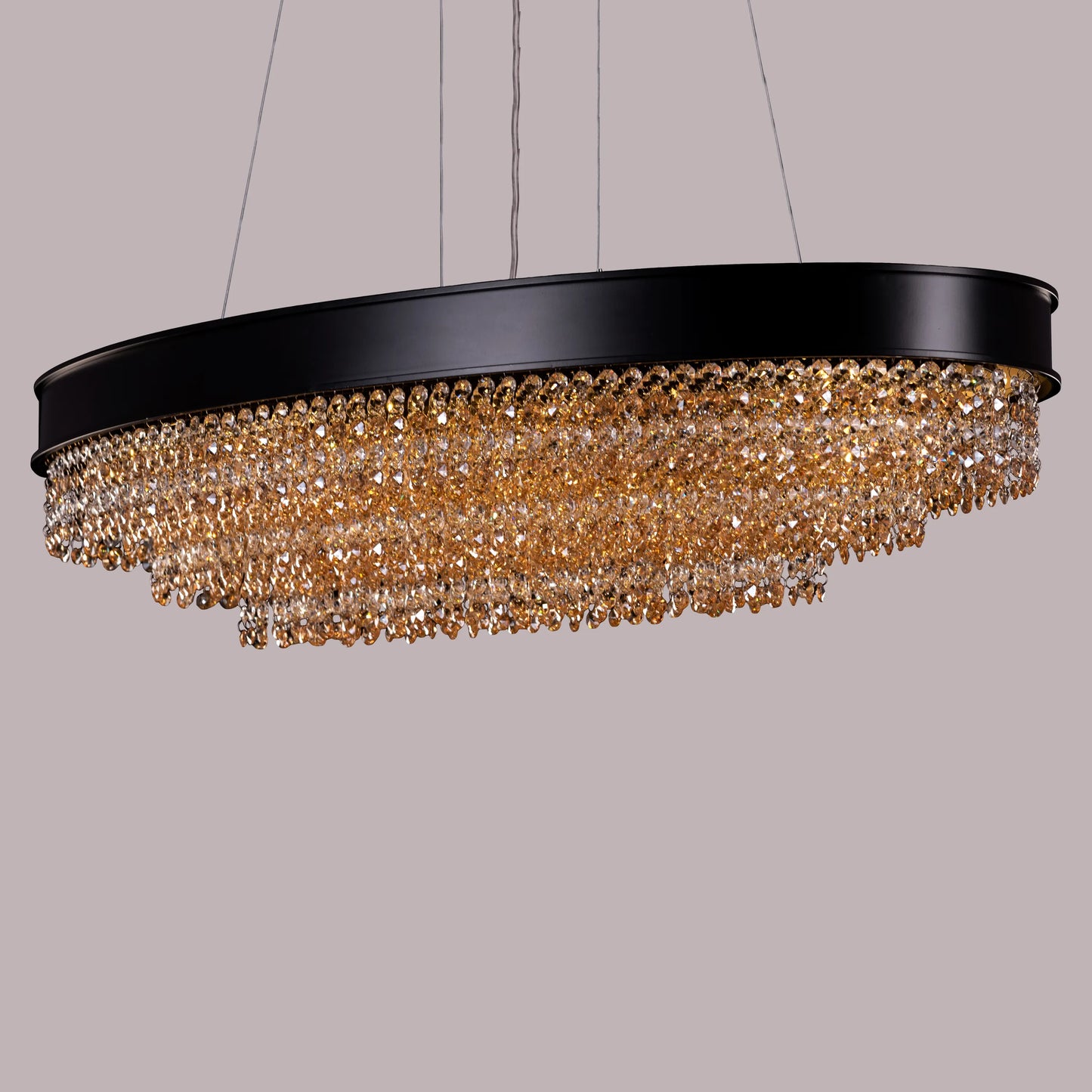 Black Tie (Large, Oval, Black) Crystal Chandelier
