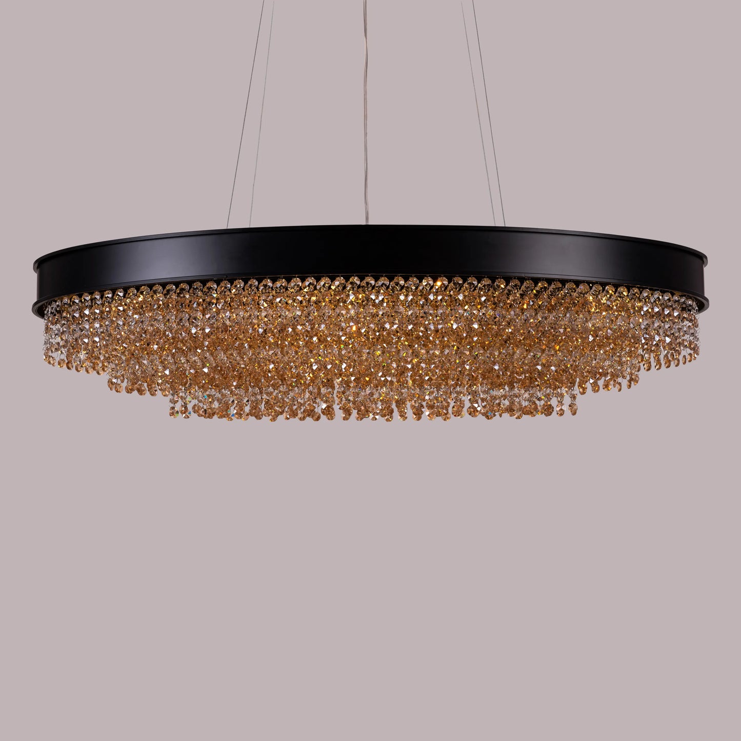 Black Tie (Large, Oval, Black) Crystal Chandelier