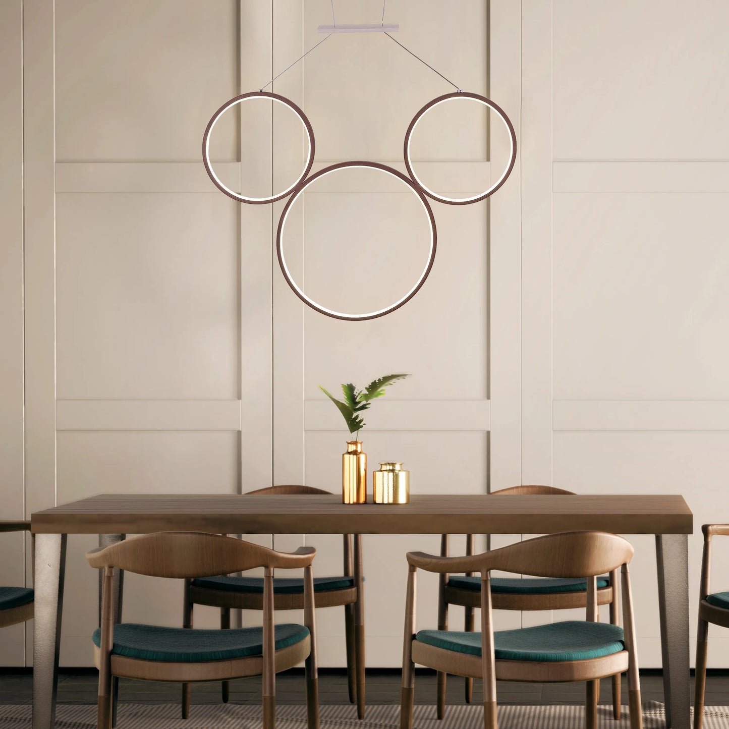 Mirage (Medium, Brown, Dimmable LED with Remote Control) Chandelier