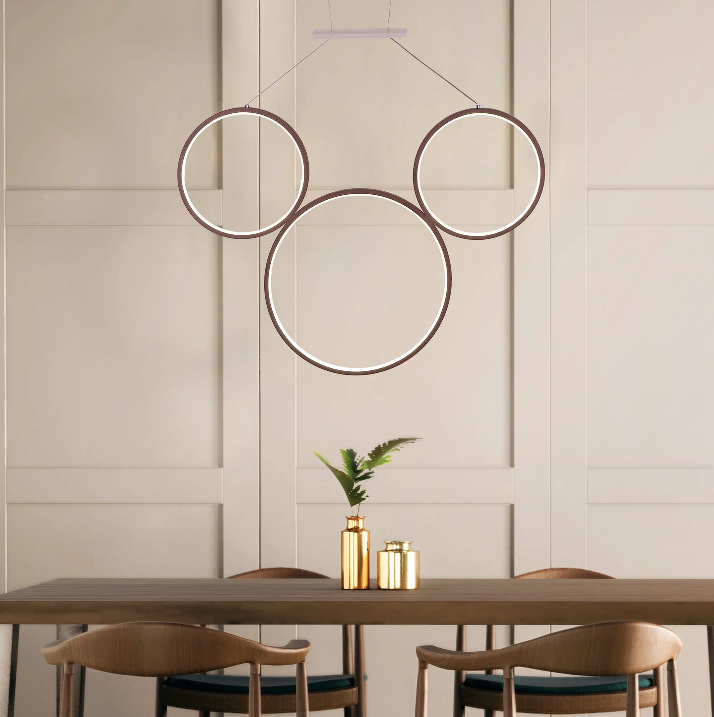 Elegant brown Mirage Chandelier with dimmable LED lighting