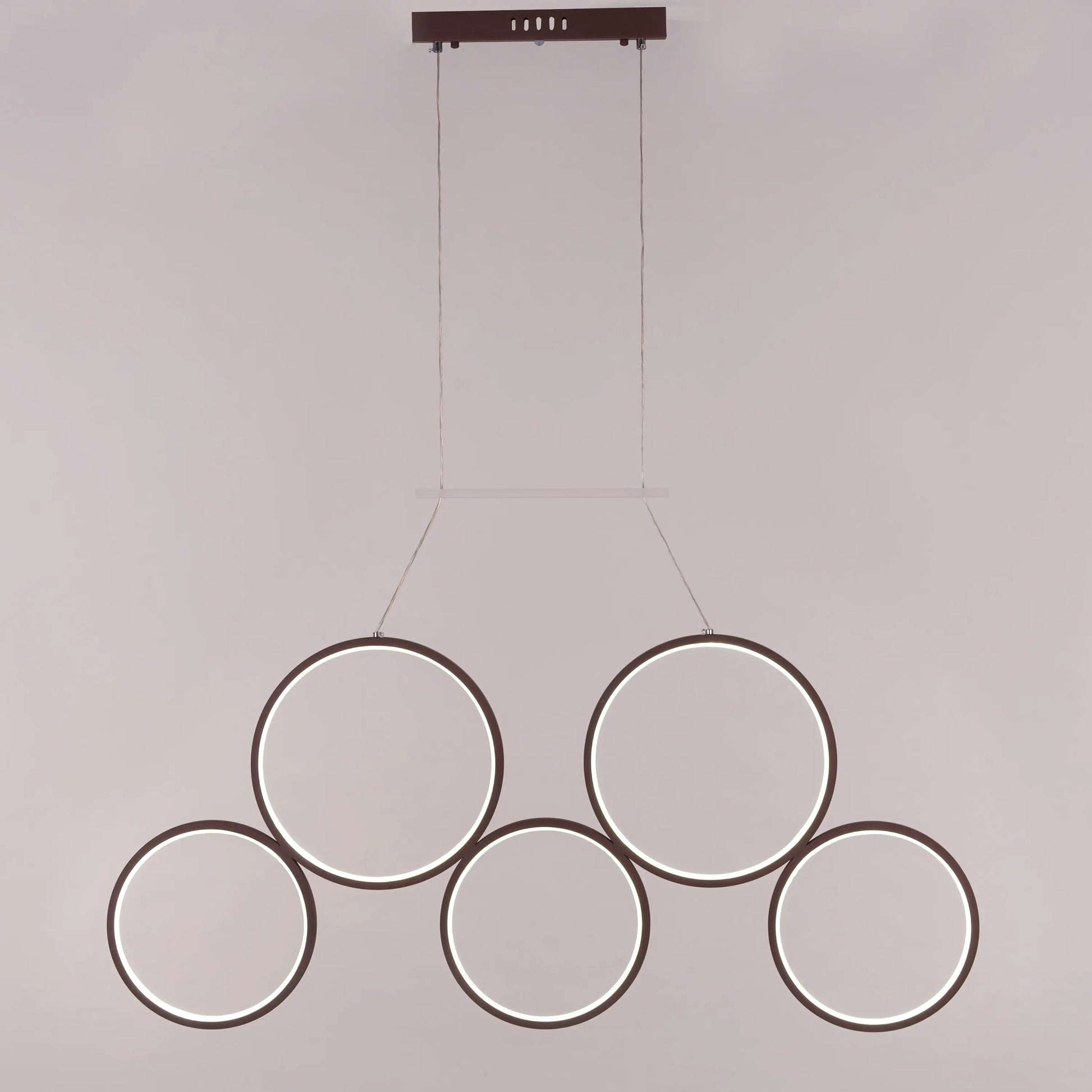 Imposing brown Mirage Chandelier with large-scale LED lighting