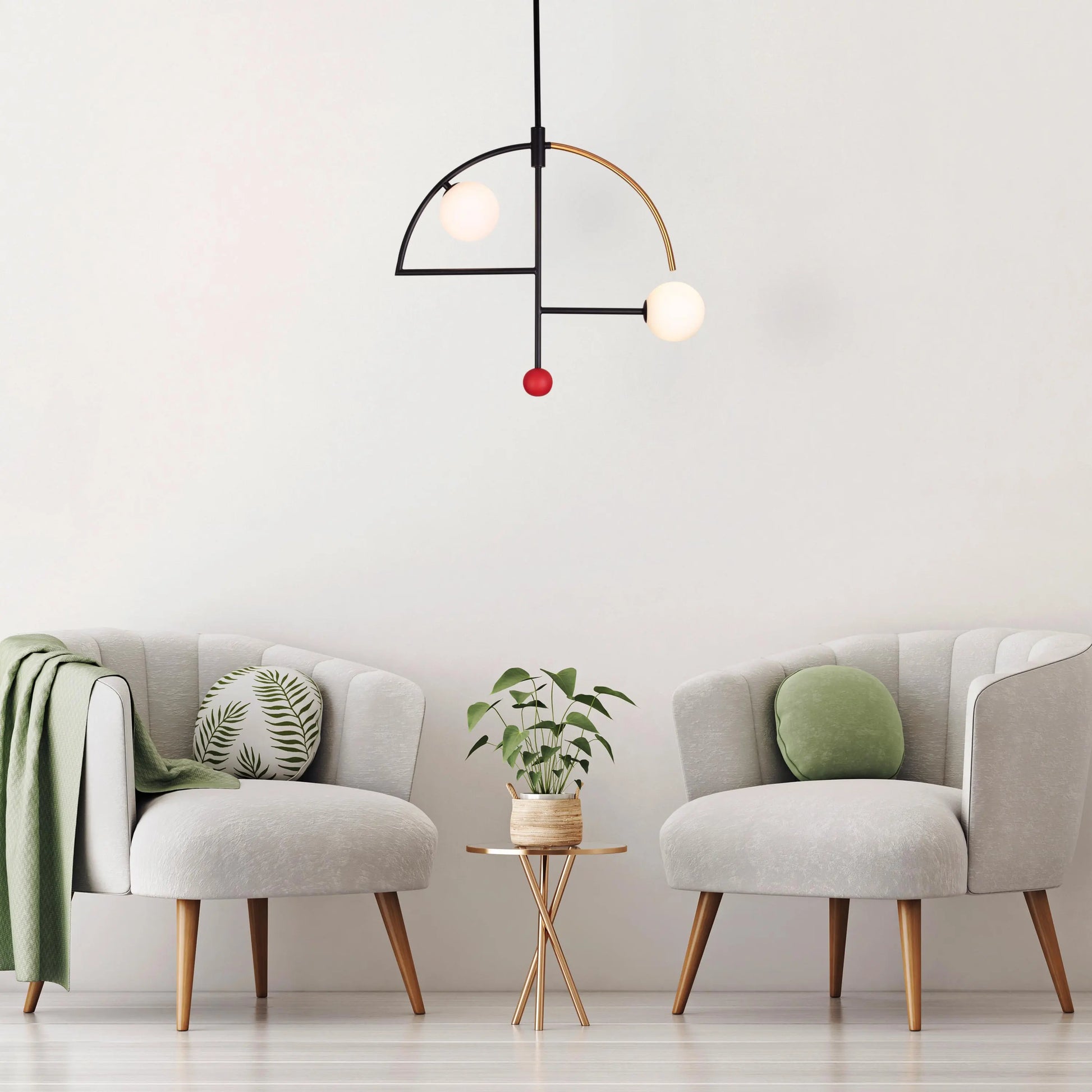 A stylish pendant light named 'Keep On Dancing' featuring a sleek black and gold design. The fixture showcases a dynamic, flowing shape, with a matte black exterior contrasted by a radiant gold interior that reflects warm light. Its modern and elegant look adds a sense of movement and sophistication to any room.
