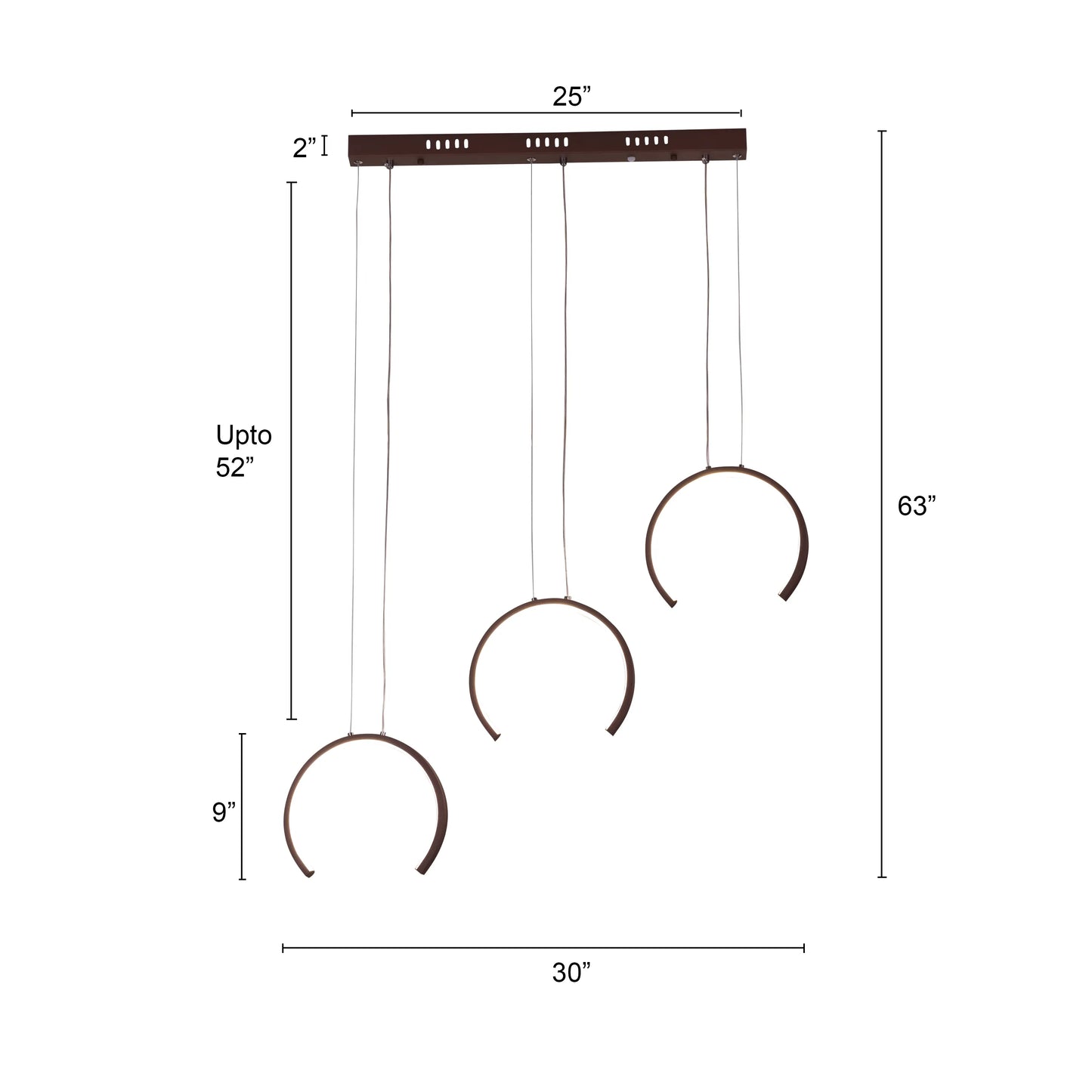 All Shook Up Chandelier in brown finish