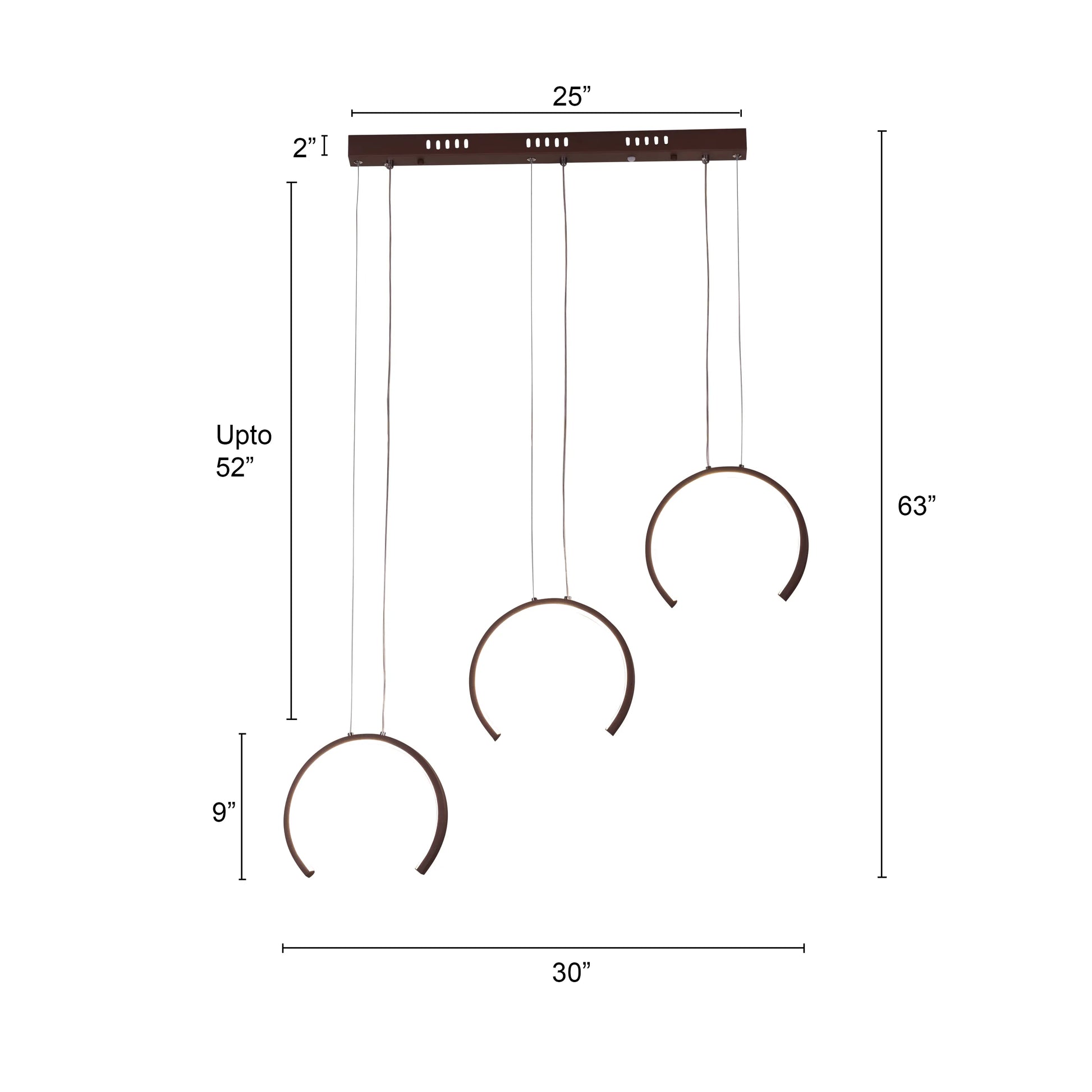 All Shook Up Chandelier in brown finish