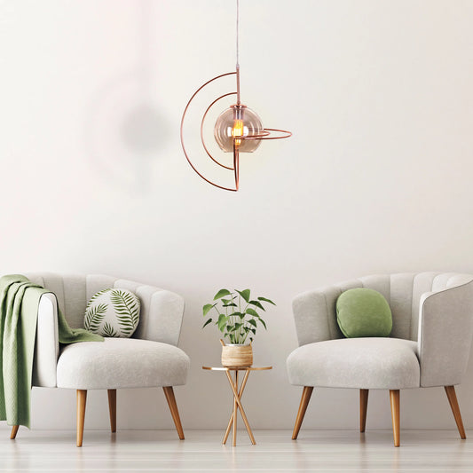 Glamster (Rose Gold) Cognac Glass Pendant Light