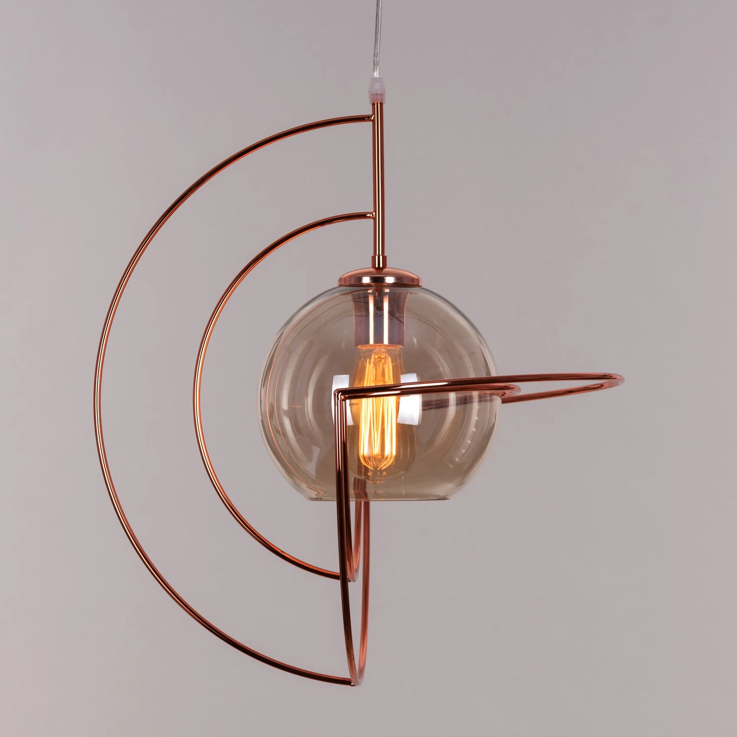 Glamster (Rose Gold) Cognac Glass Pendant Light