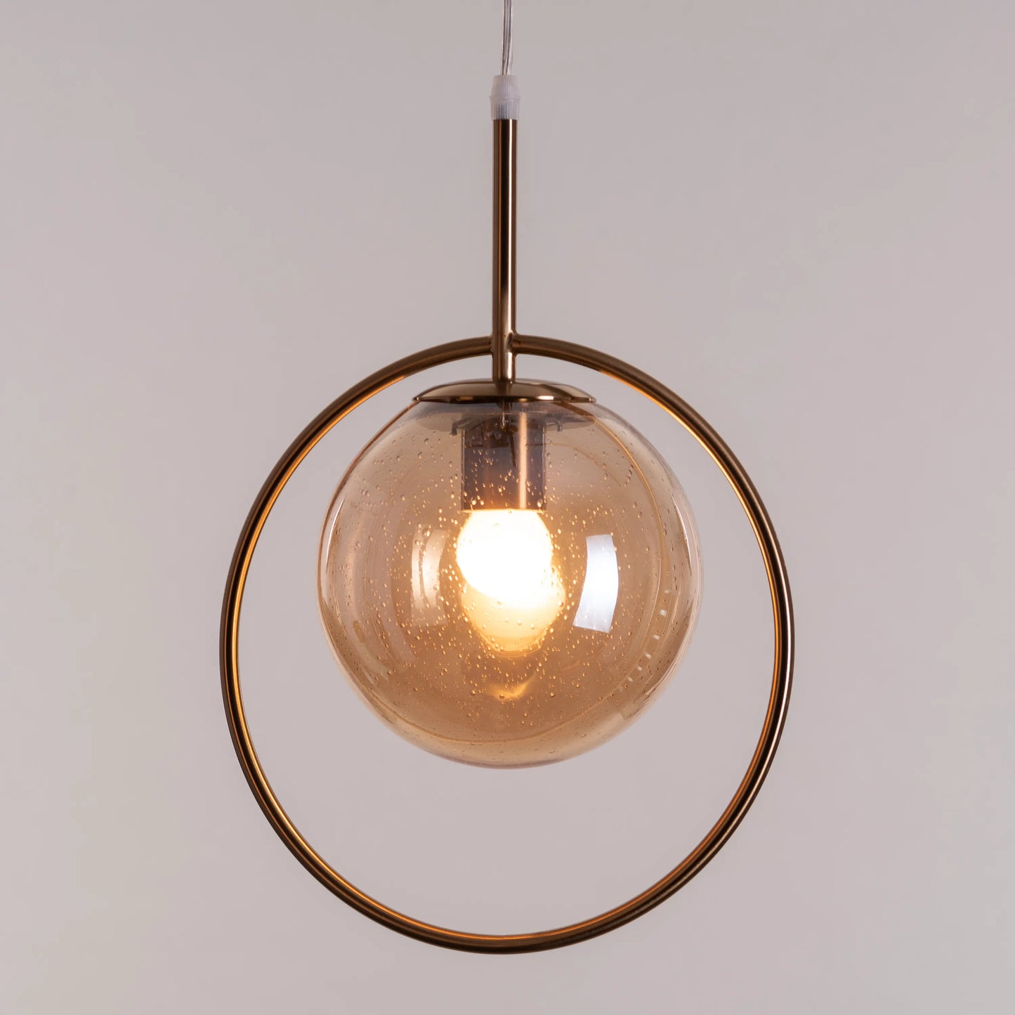 August Night (Amber) Bubbled Glass Pendant Light