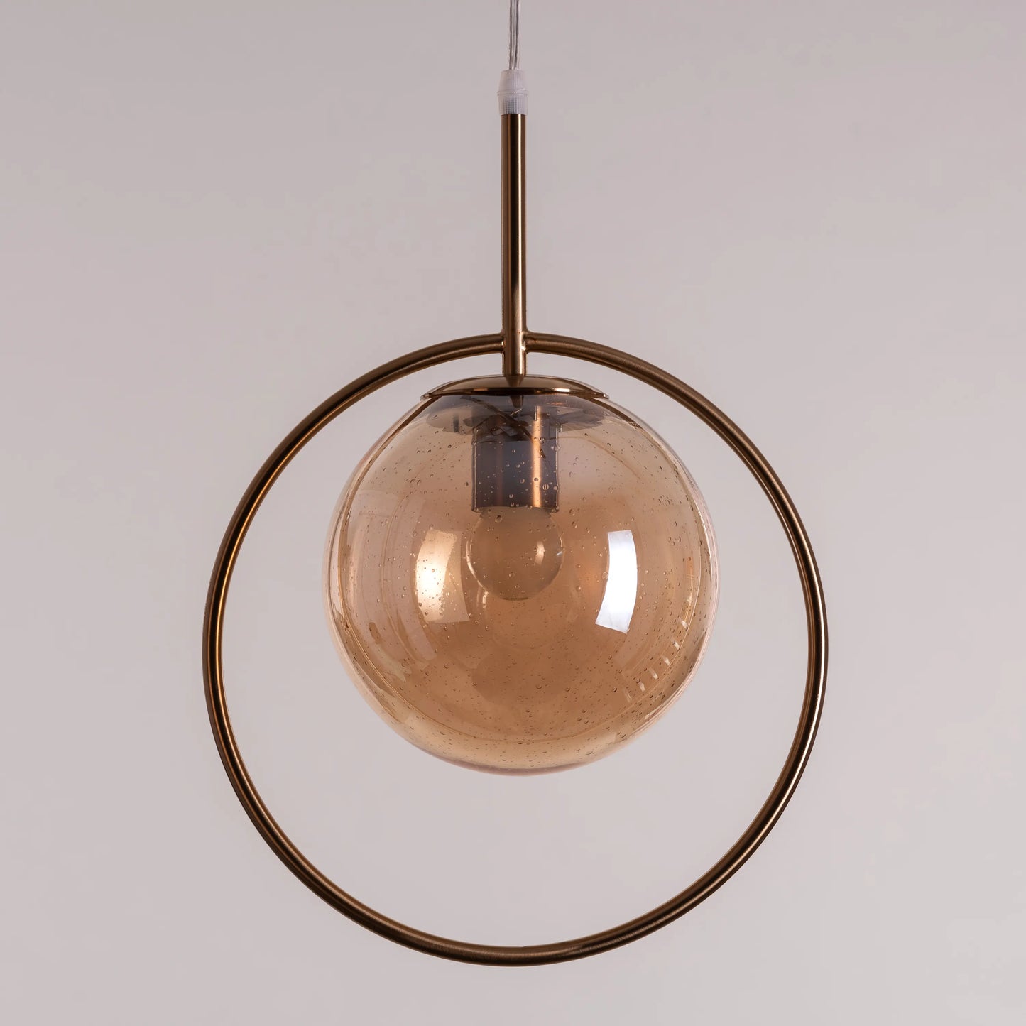 August Night (Amber) Bubbled Glass Pendant Light
