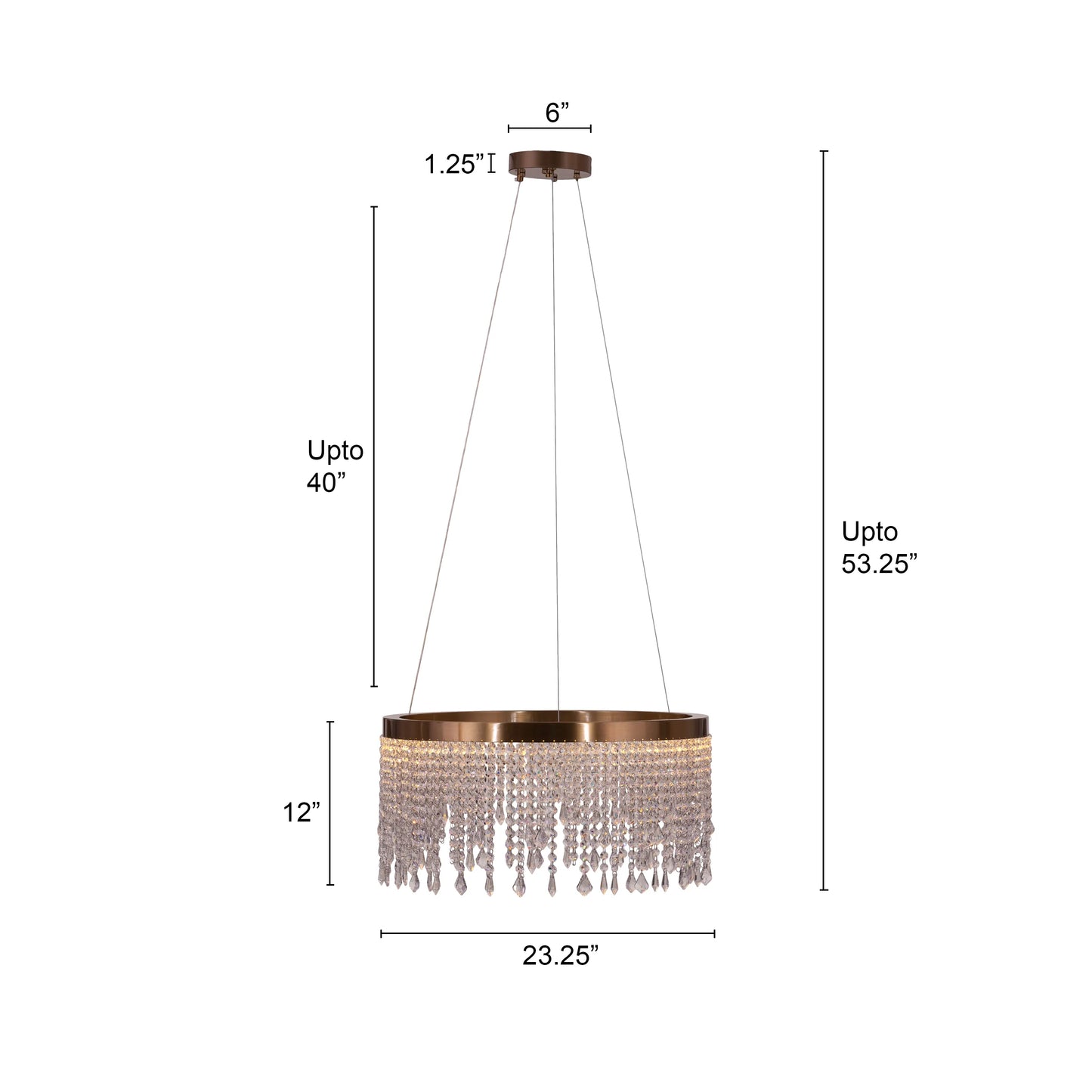 Keep Her Happy Chandelier in gold finish