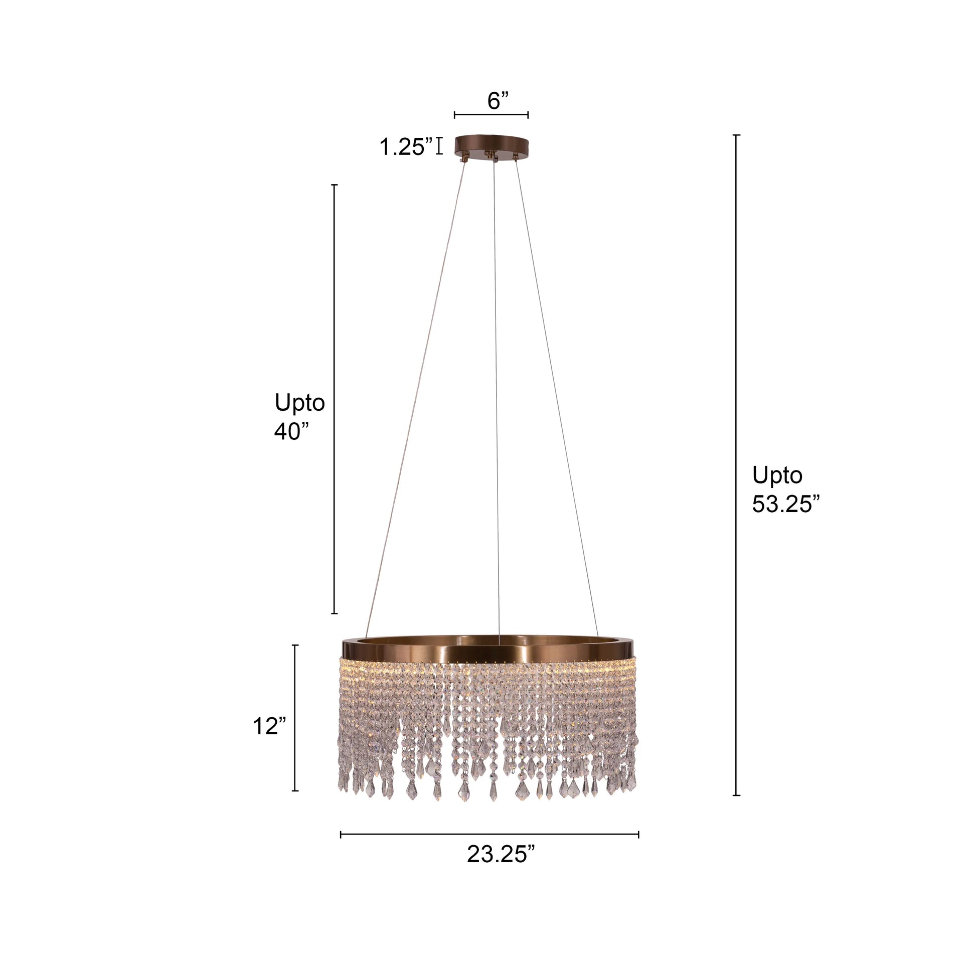 Keep Her Happy Chandelier in gold finish