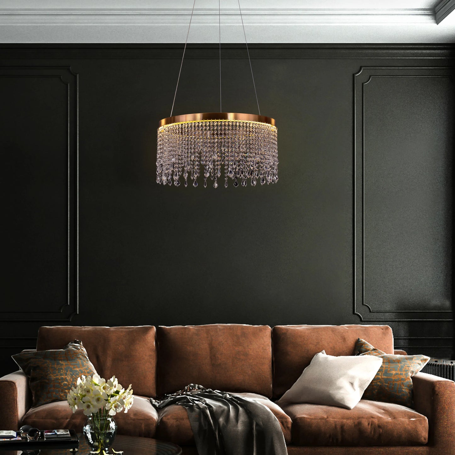 Keep Her Happy Chandelier in gold finish