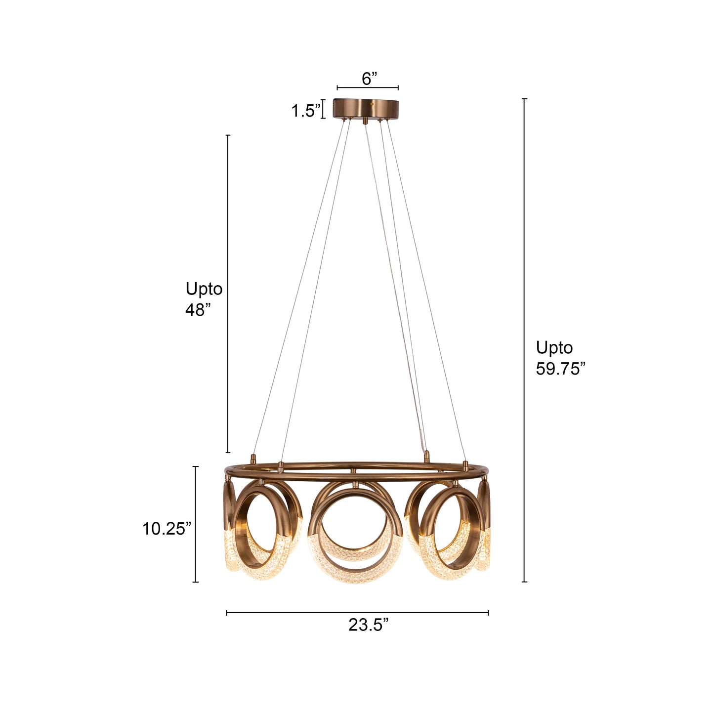 Tell Yourself Chandelier in gold finish
