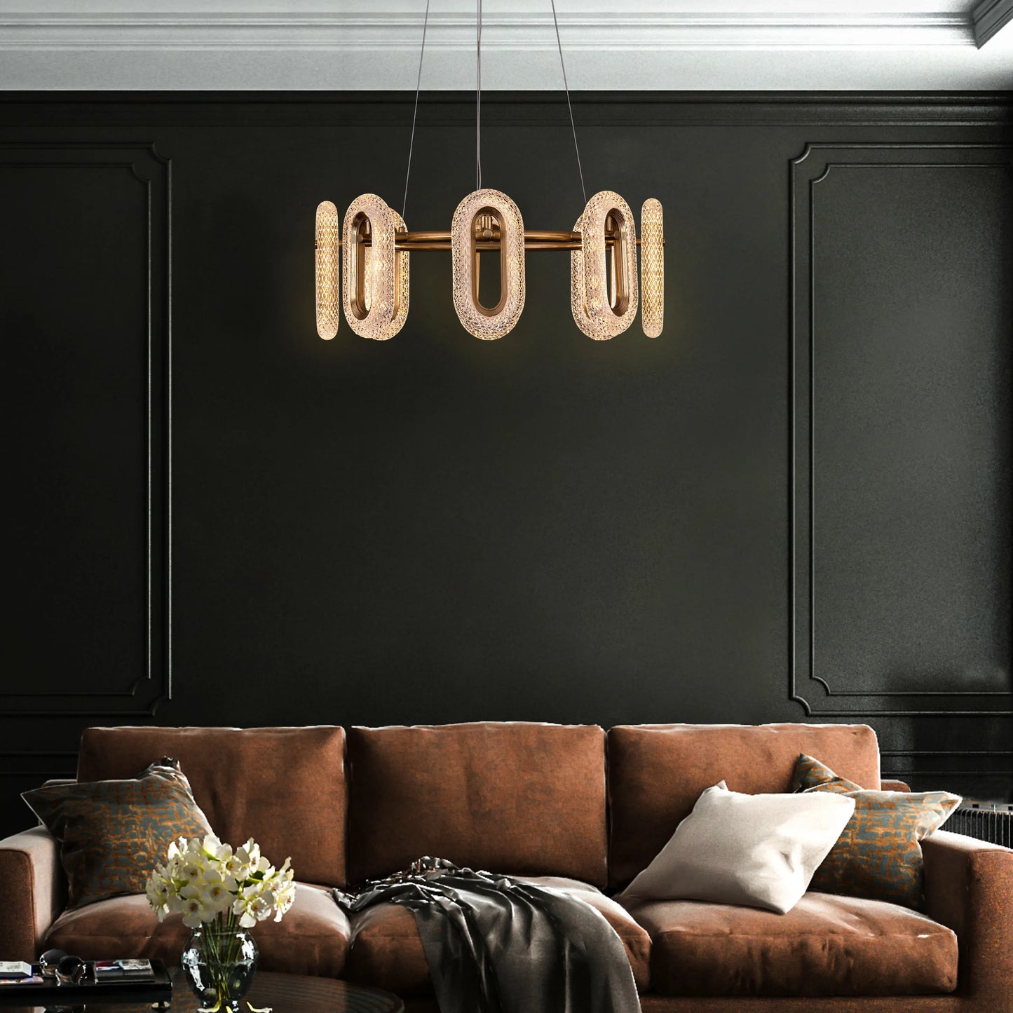 Glowed Up Chandelier in gold finish