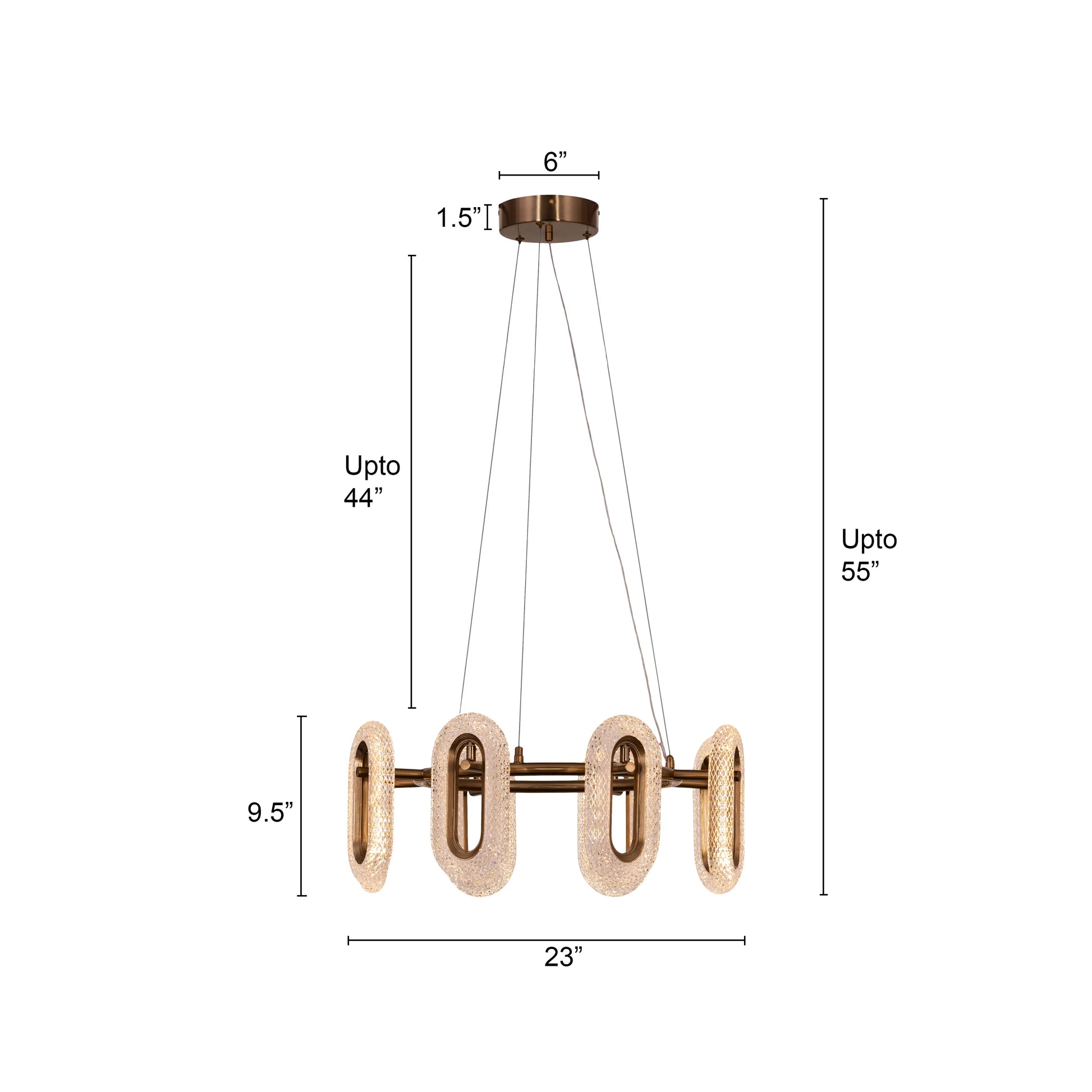 Glowed Up Chandelier in gold finish