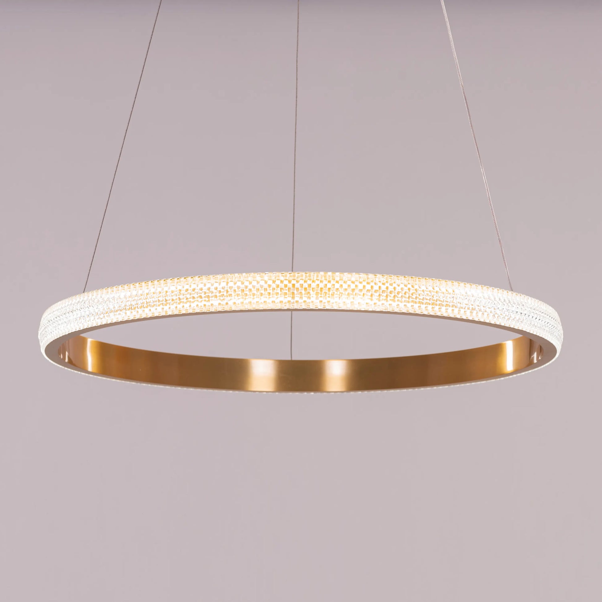 Modern Love Reaction Pendant Light with Luxurious Gold Finish and Dimmable LED with Remote