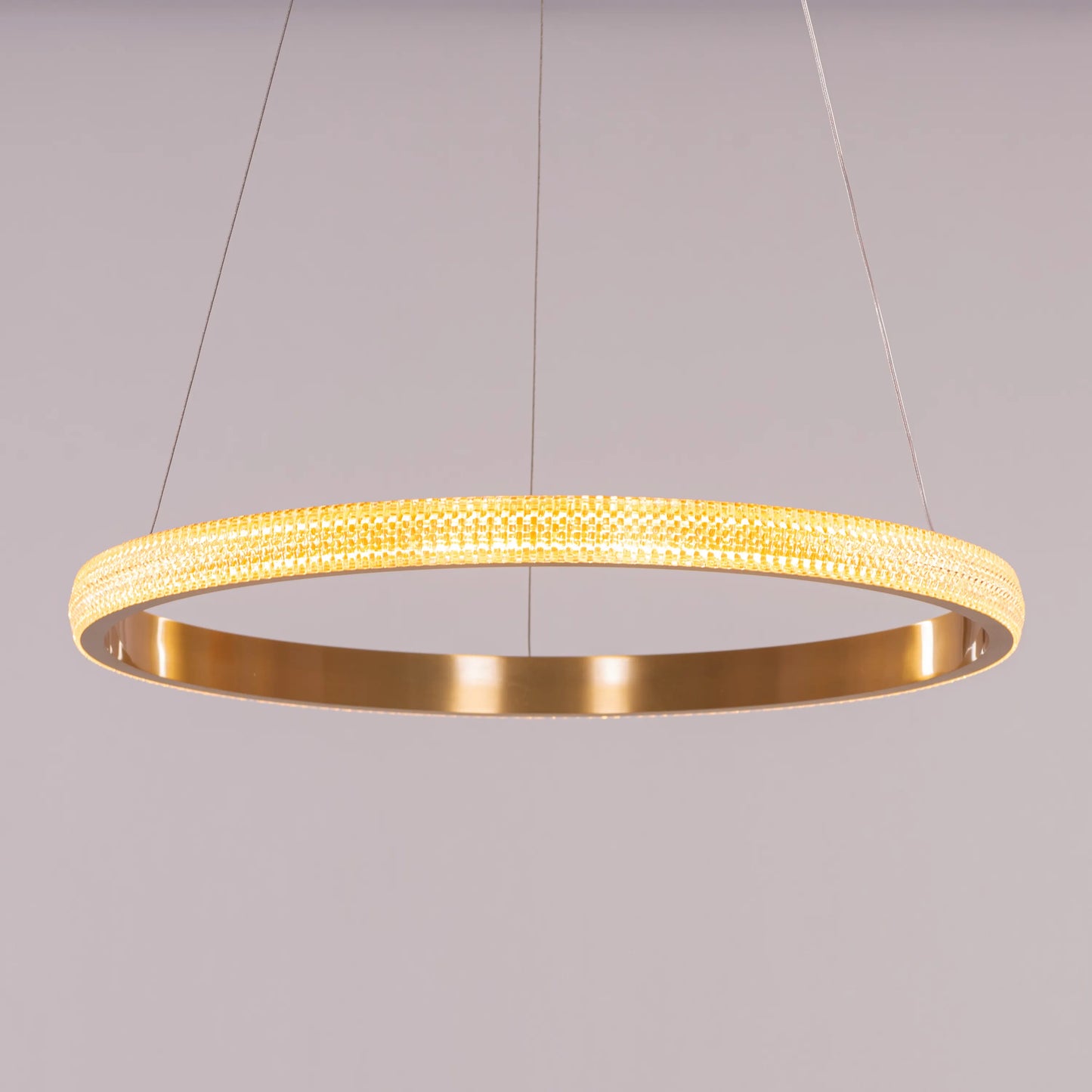 Modern Love Reaction Pendant Light with Luxurious Gold Finish and Dimmable LED with Remote