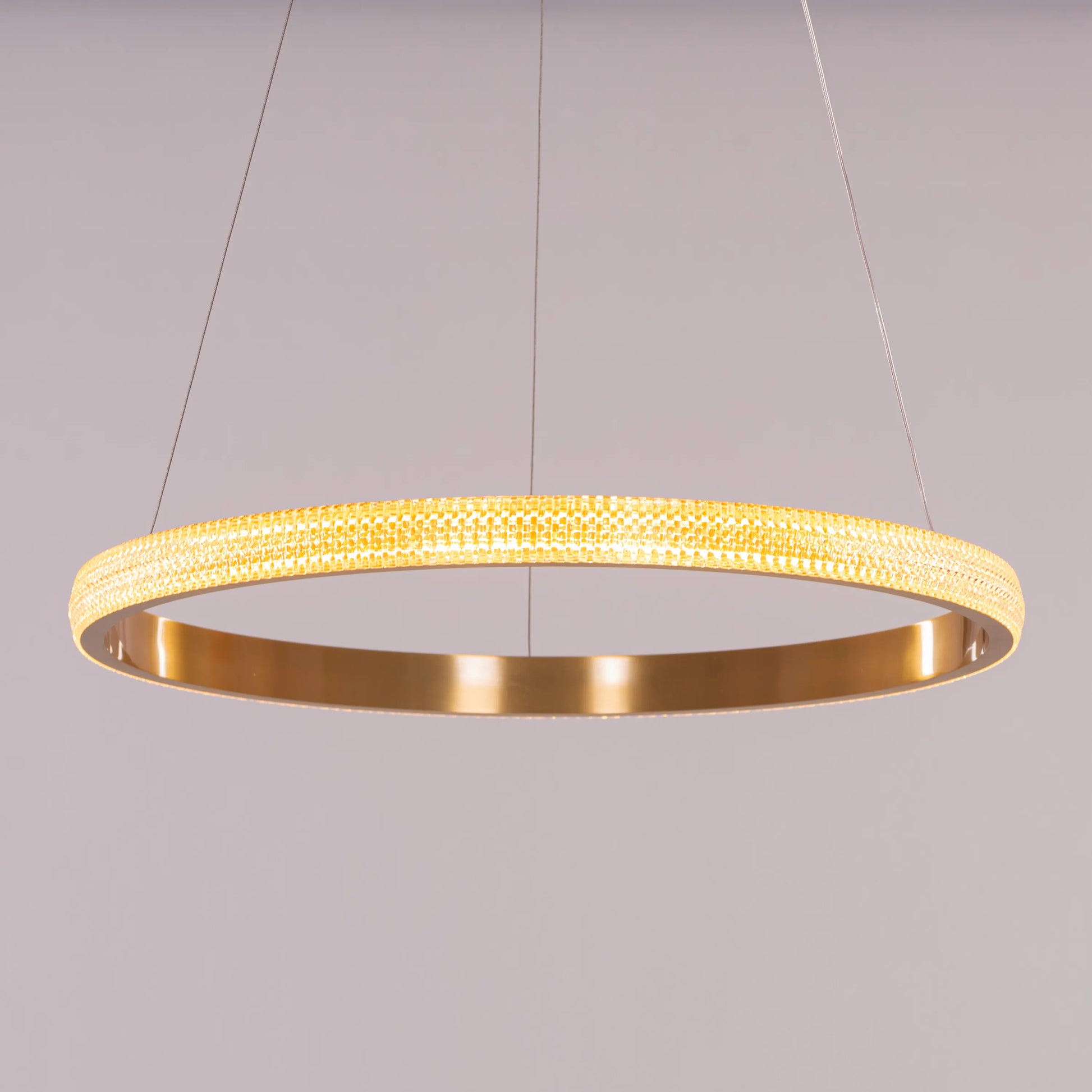 Modern Love Reaction Pendant Light with Luxurious Gold Finish and Dimmable LED with Remote