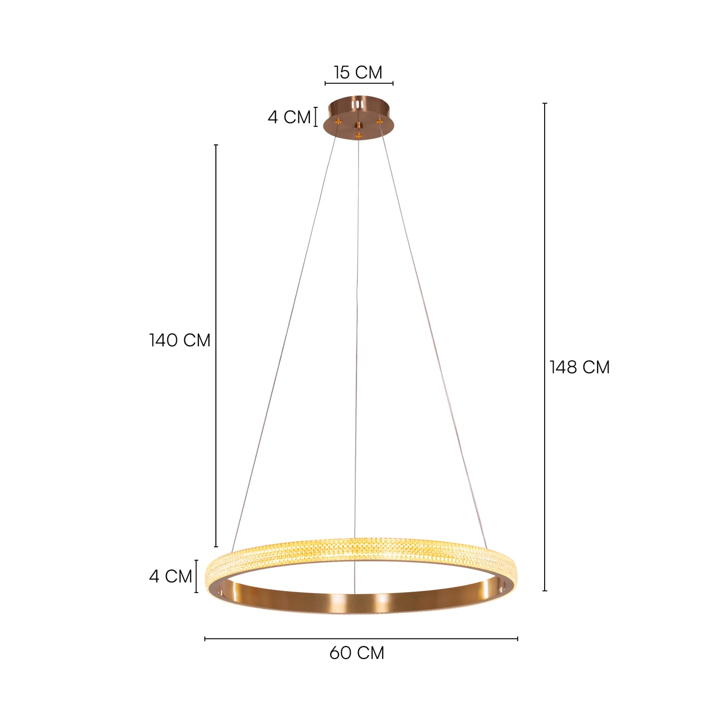 Love Reaction (Gold, Dimmable LED with Remote Control) Pendant Light