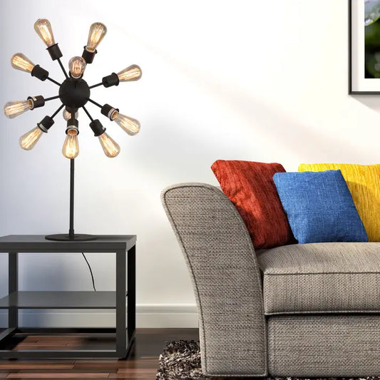 Filament in Orbit Black Cast Iron Table Lamp