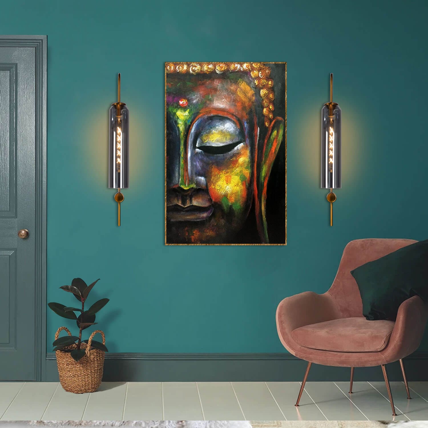 Intricate wall sconce, warm radiance, self-discovery's guiding light.