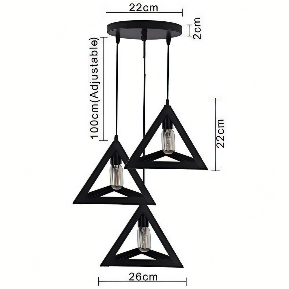 Sleek and elegant triangular chandelier for chic conference rooms and offices