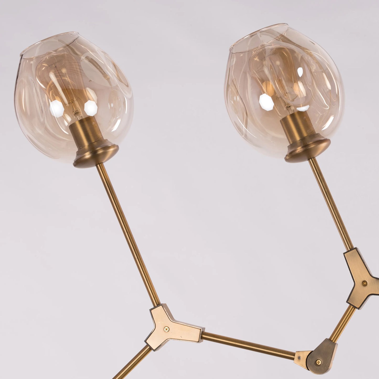 Twist In The Tale (Large, Gold, Amber, 10 Head) 2-Layer Glass Chandelier