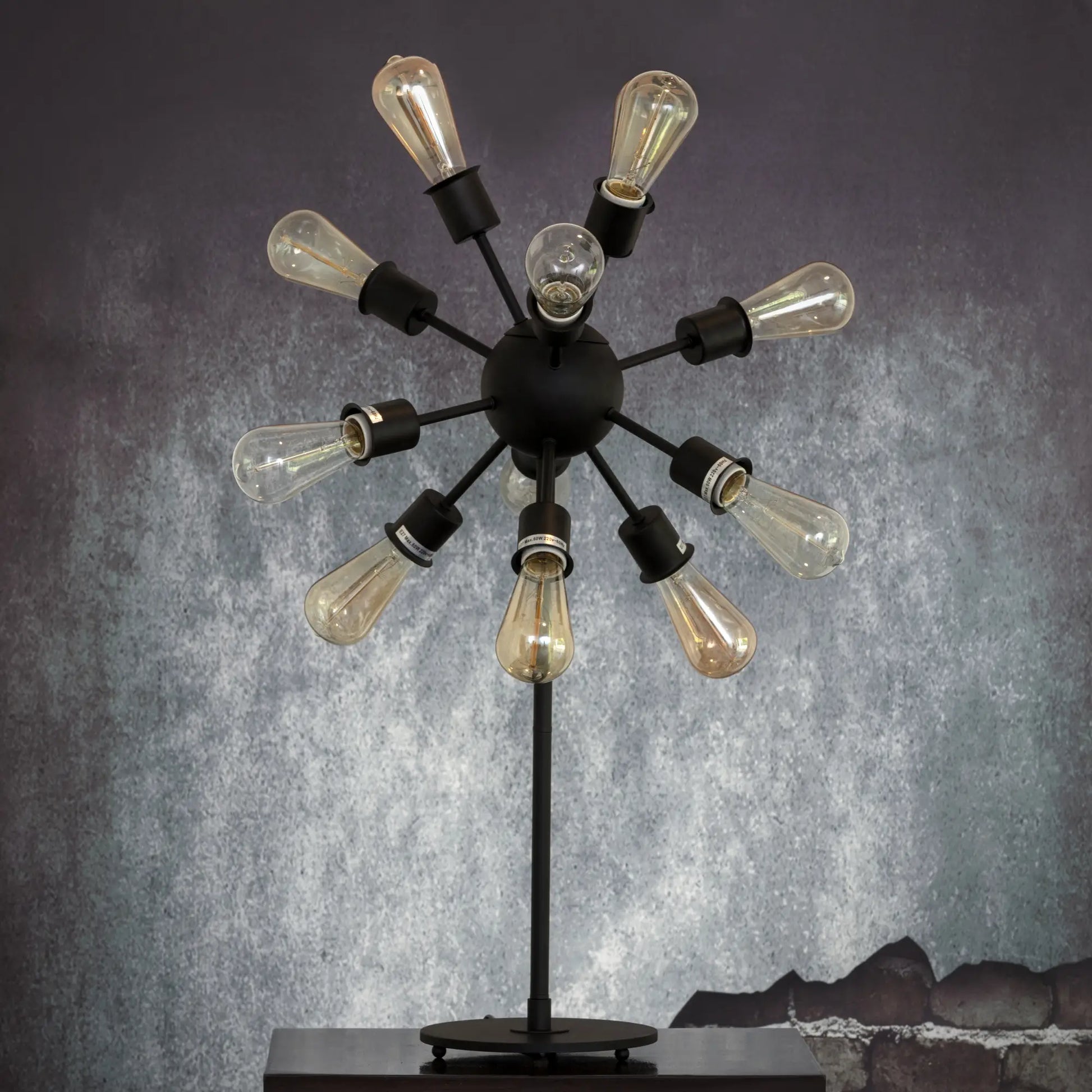 Sculptural Black Table Lamp with Unique Light Display
