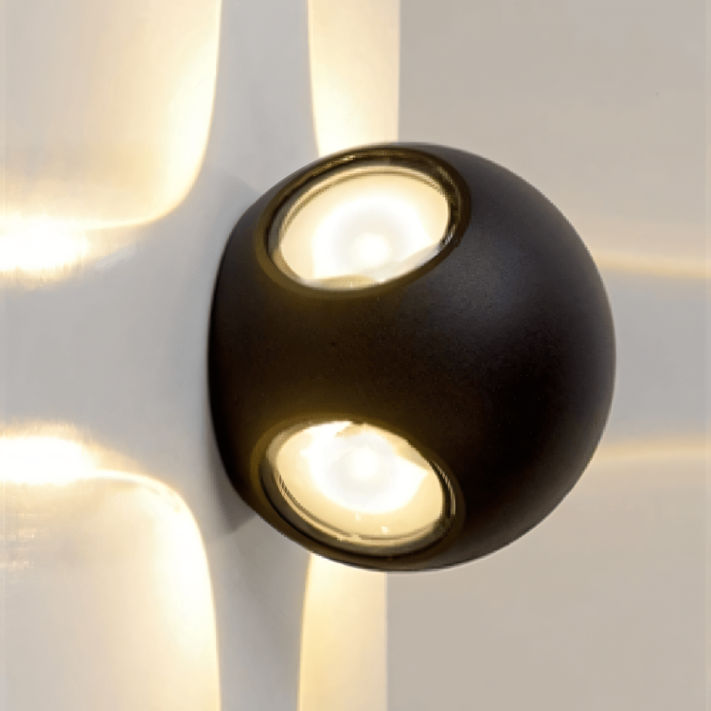Enigmatic spherical wall light, a portal to the future