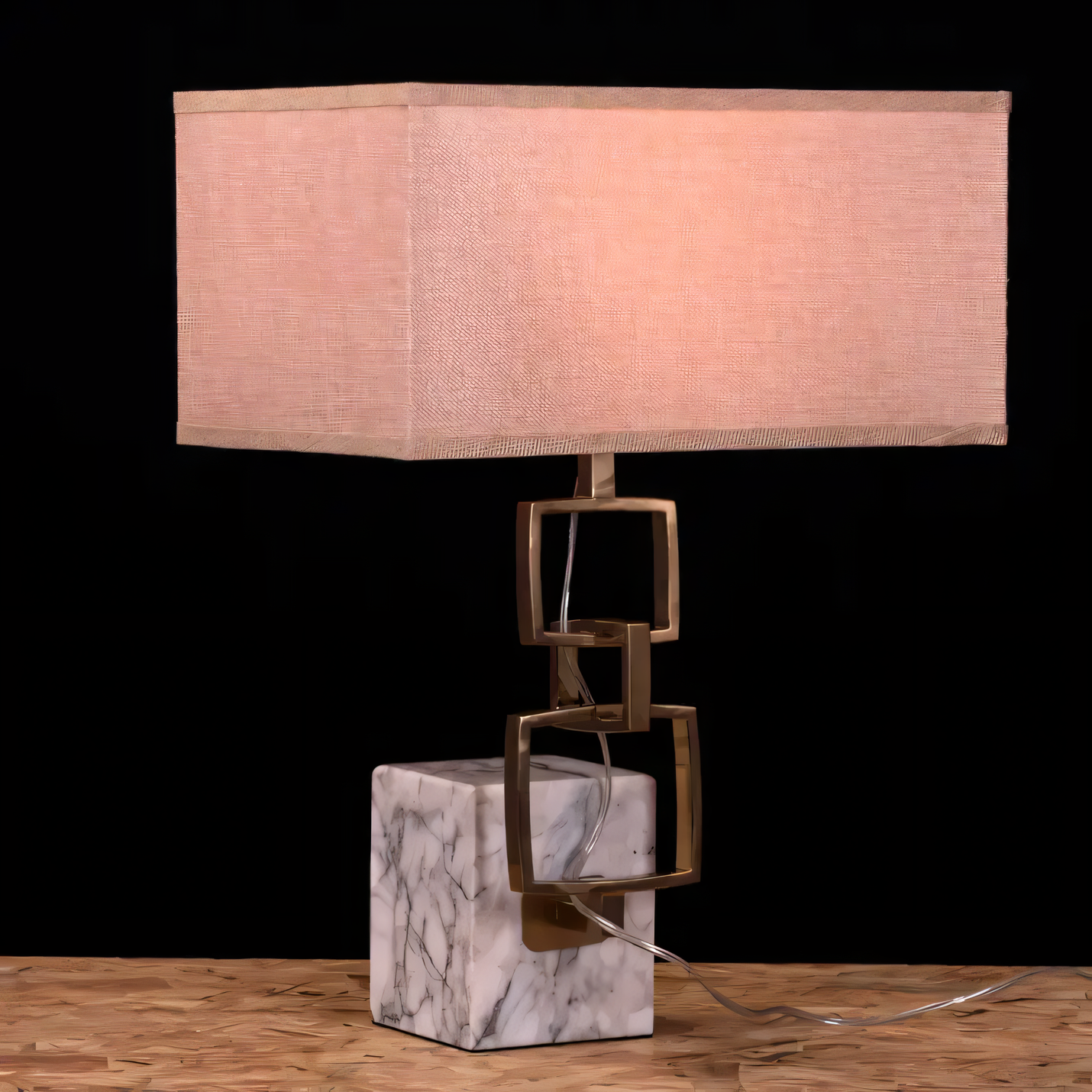 Beige fabric shade for warm ambient lighting