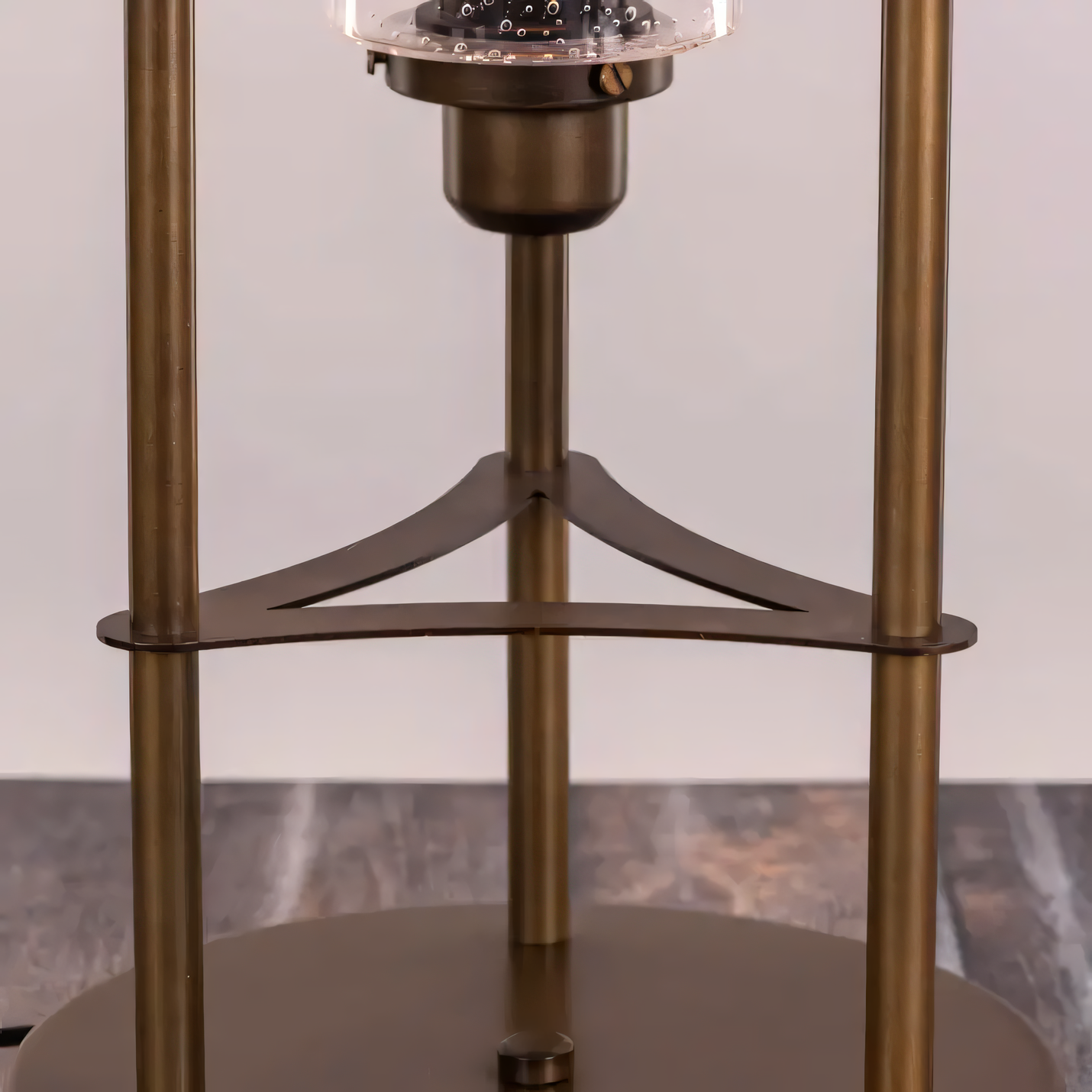 European-Style Bronze Gold Table Lamp with Three Lights
