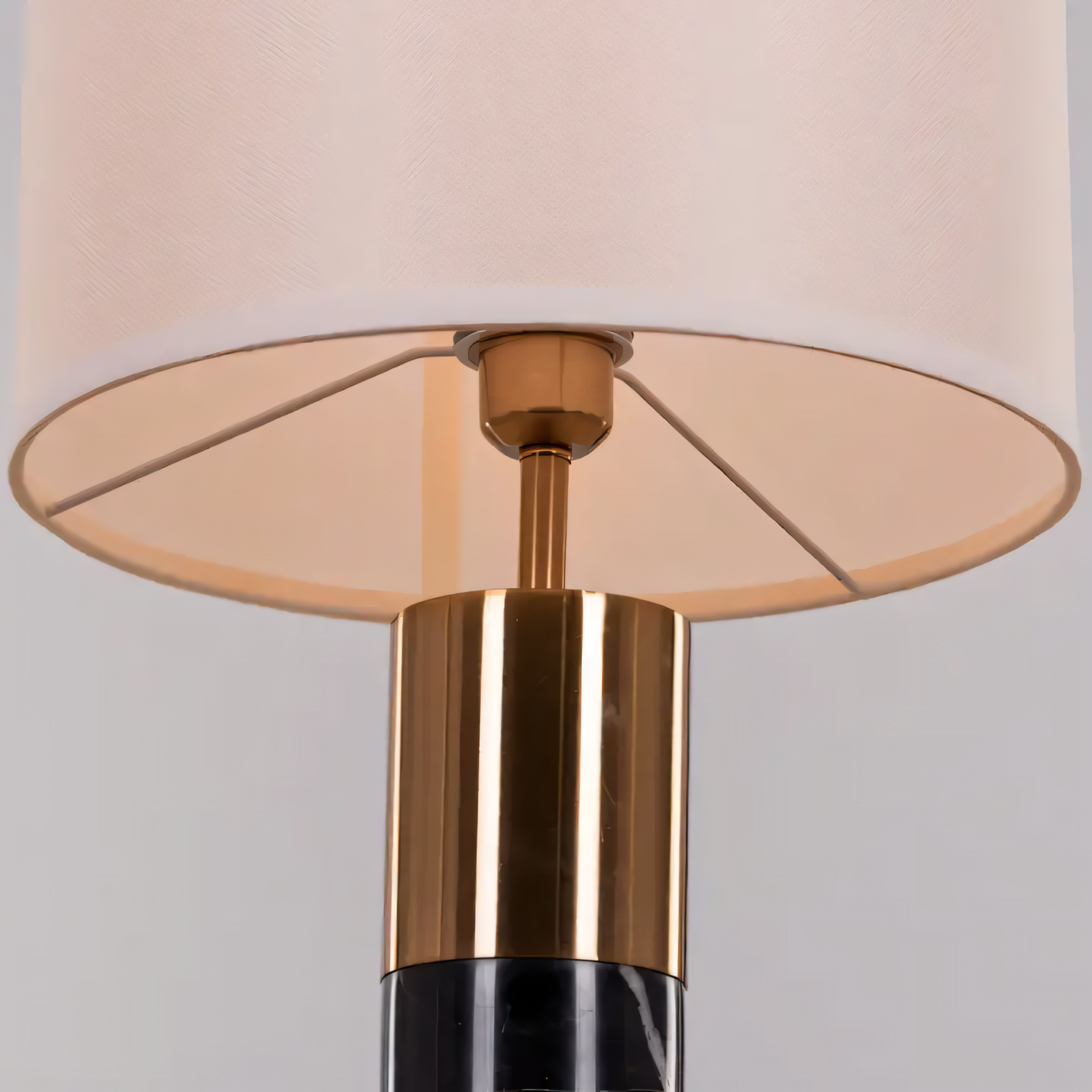 Elegant marble lamp with metallic gold accents