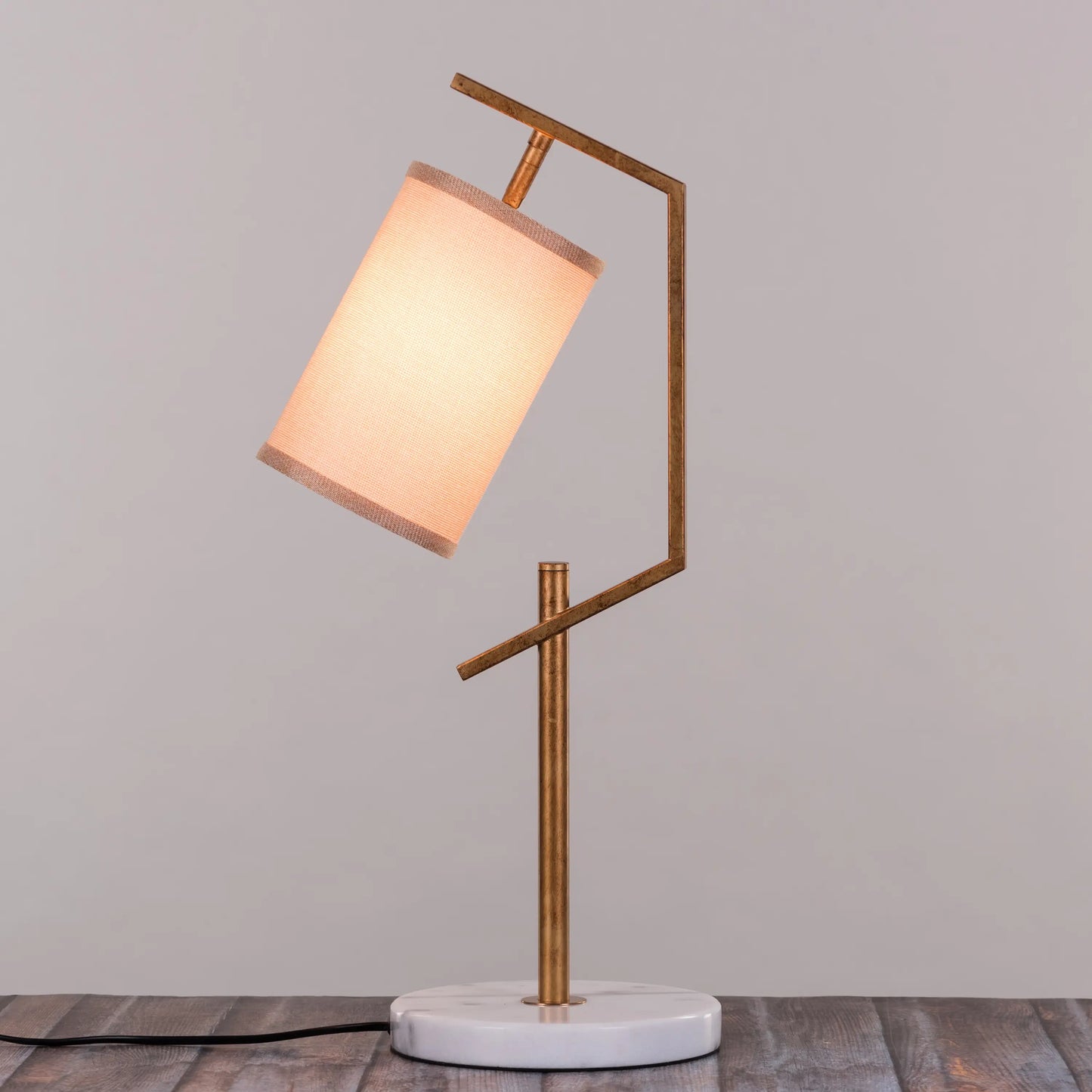 Effortless (Antique Gold, White) Marble Table Lamp