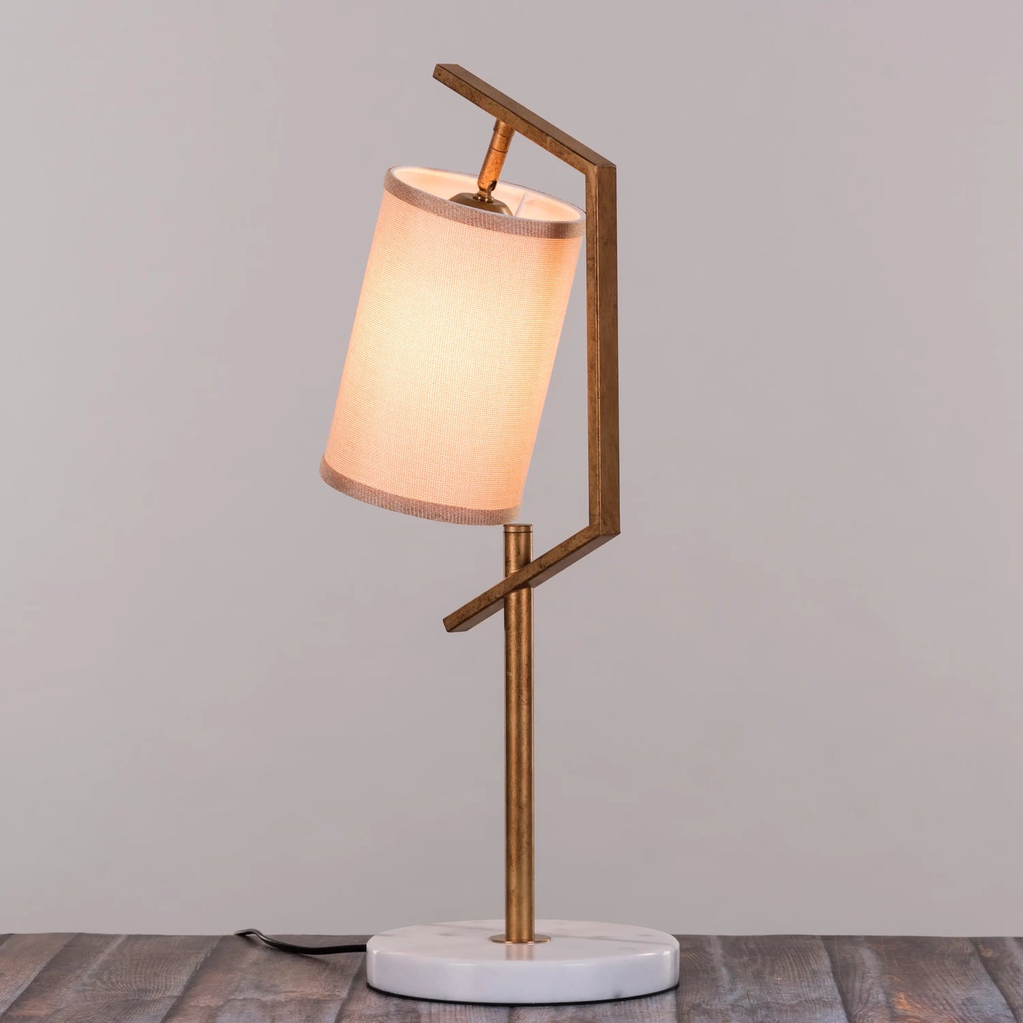 Effortless (Antique Gold, White) Marble Table Lamp
