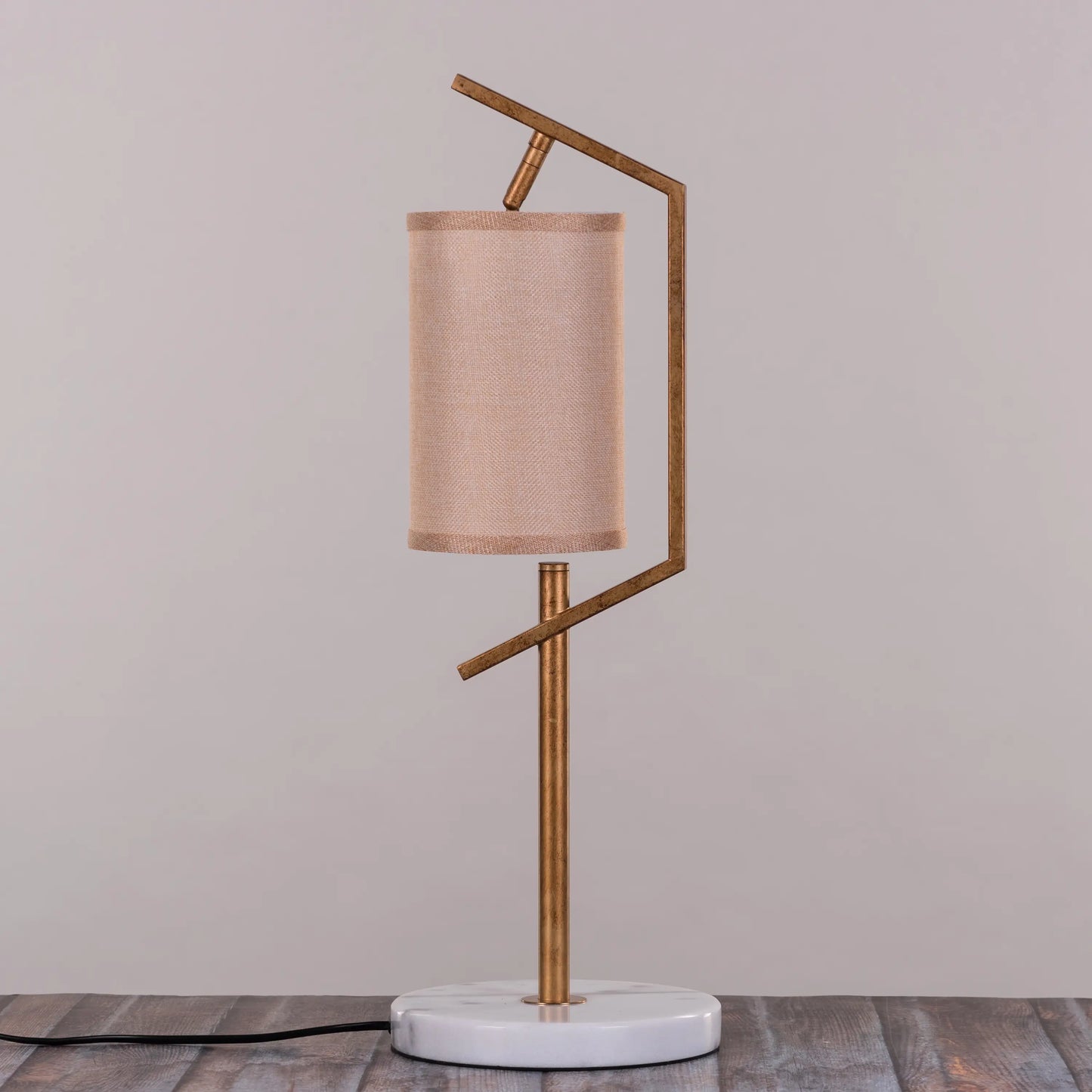 Effortless (Antique Gold, White) Marble Table Lamp