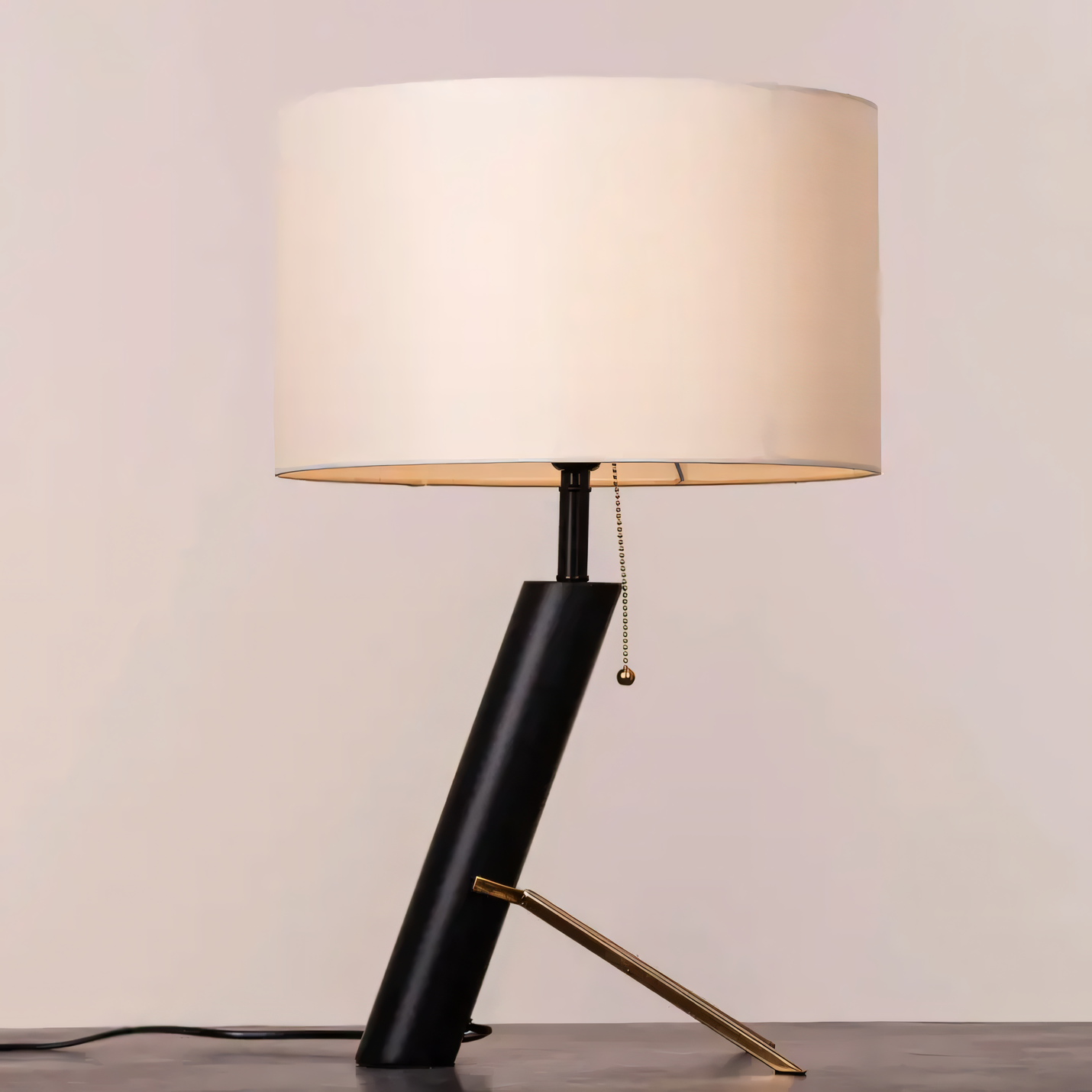 Striking Black and Gold Table Lamp for Study